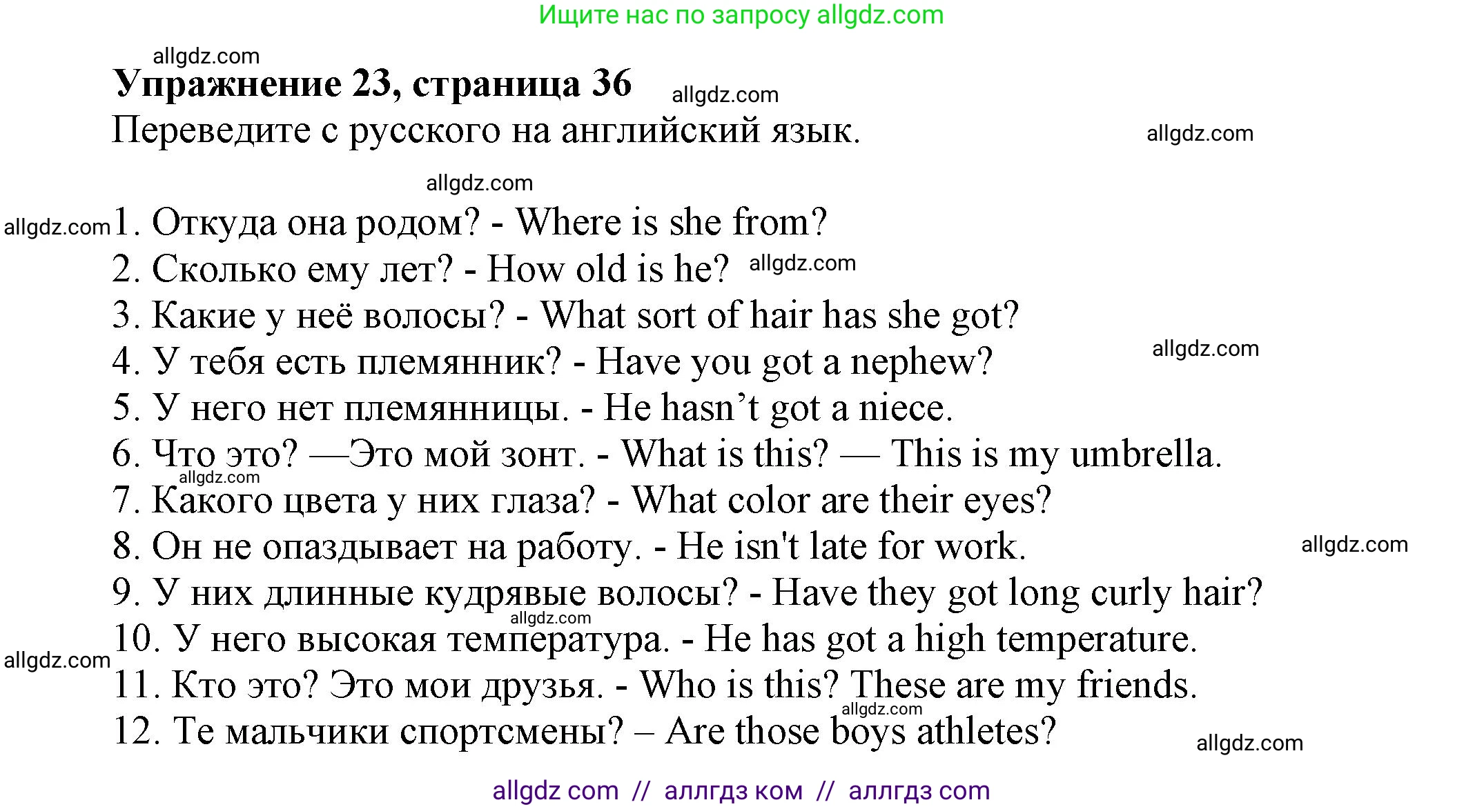Английский язык (english), 5 класс Грамматический тренажёр, автор: Тимофеева Светлана Леонидовна, издательство Просвещение, Москва, 2023, оранжевого цвета, страница 36, номер 23, Решение 1 (2023-2027)
