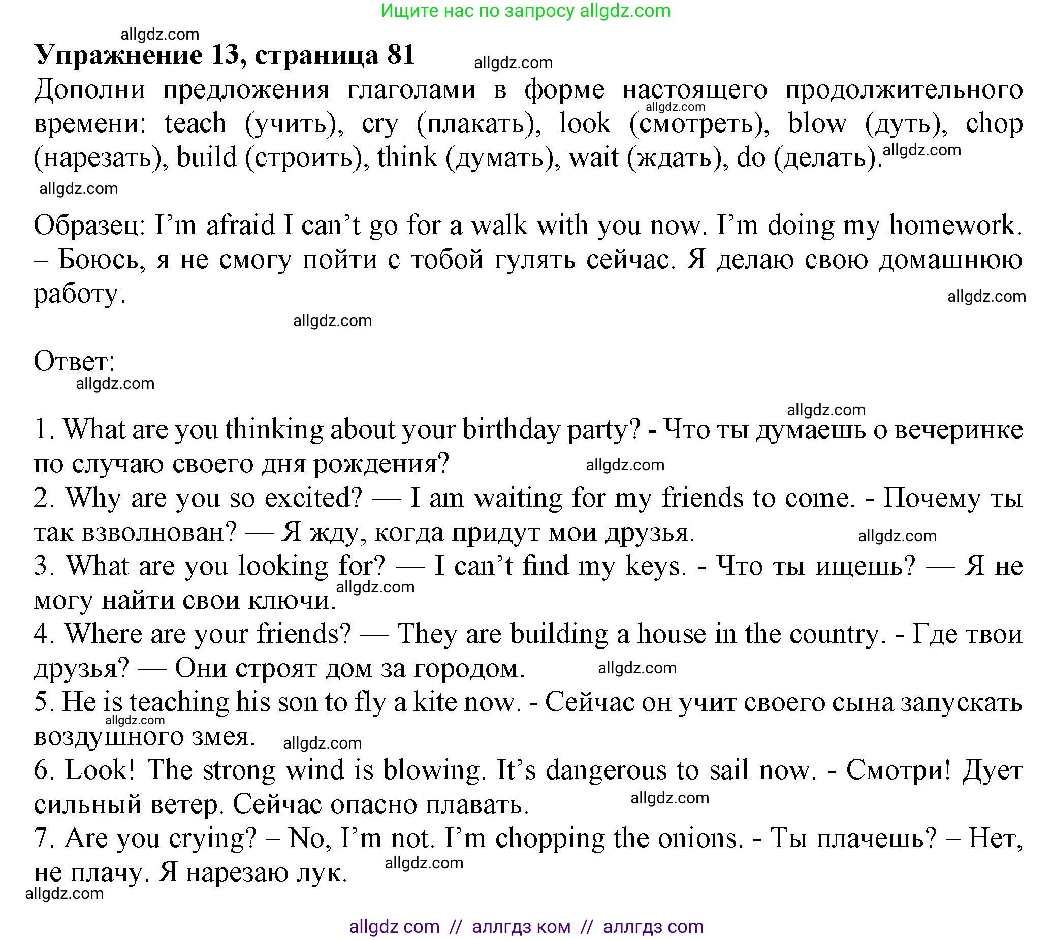 Английский язык (english), 5 класс Грамматический тренажёр, автор: Тимофеева Светлана Леонидовна, издательство Просвещение, Москва, 2023, оранжевого цвета, страница 81, номер 13, Решение 1 (2023-2027)