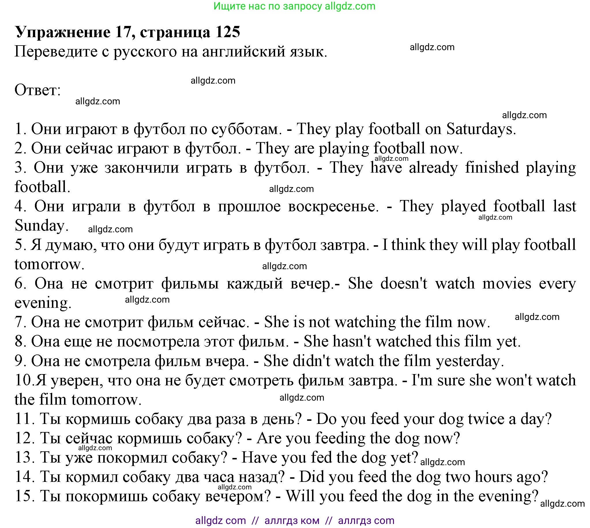 Английский язык (english), 5 класс Грамматический тренажёр, автор: Тимофеева Светлана Леонидовна, издательство Просвещение, Москва, 2023, оранжевого цвета, страница 125, номер 17, Решение 1 (2023-2027)