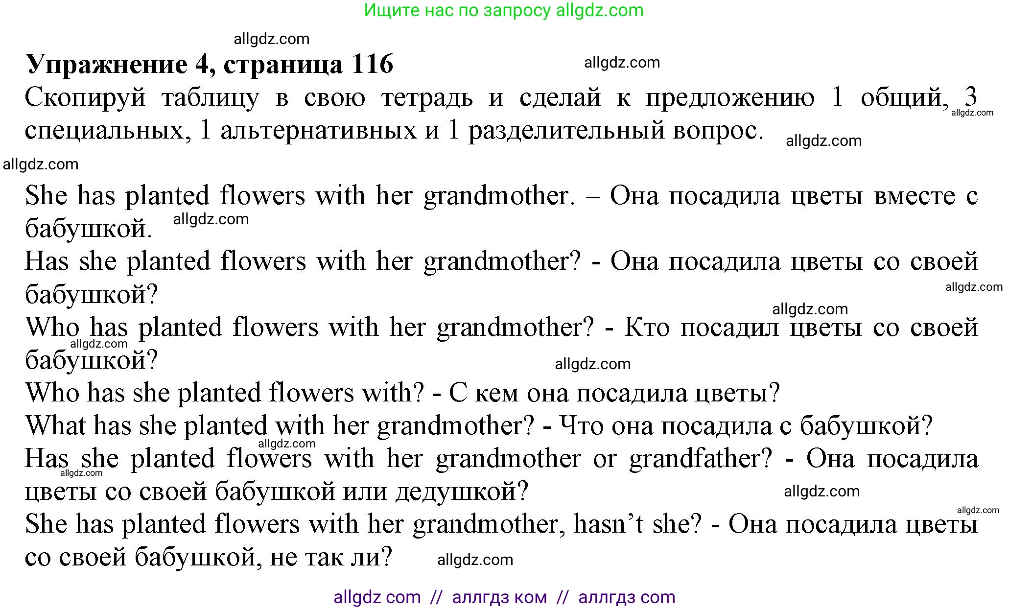 Английский язык (english), 5 класс Грамматический тренажёр, автор: Тимофеева Светлана Леонидовна, издательство Просвещение, Москва, 2023, оранжевого цвета, страница 116, номер 4, Решение 1 (2023-2027)