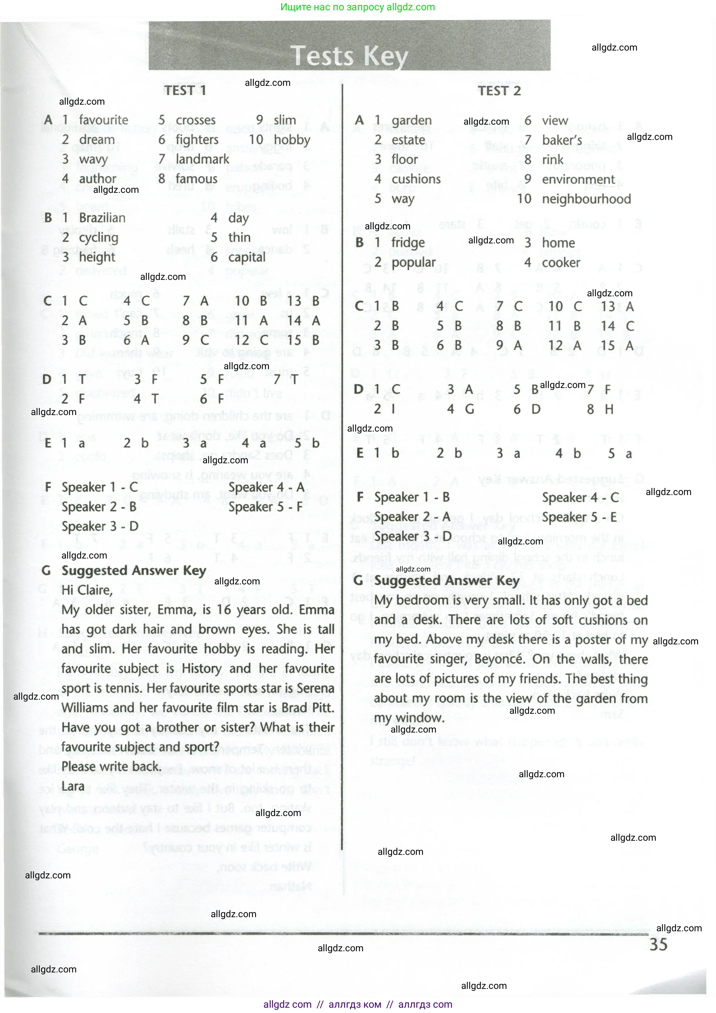 Английский язык (english), 5 класс контрольные задания (test booklet), авторы: Баранова Ксения Михайловна (Baranova Ksenia), Дули Дженни (Dooley Jenny), Копылова Виктория Викторовна (Kopylova Victoria), Мильруд Радислав Петрович (Millrood Radislav), Эванс Вирджиния (Evans Virginia), издательство Просвещение, Москва, 2023, серого цвета, страница 35
