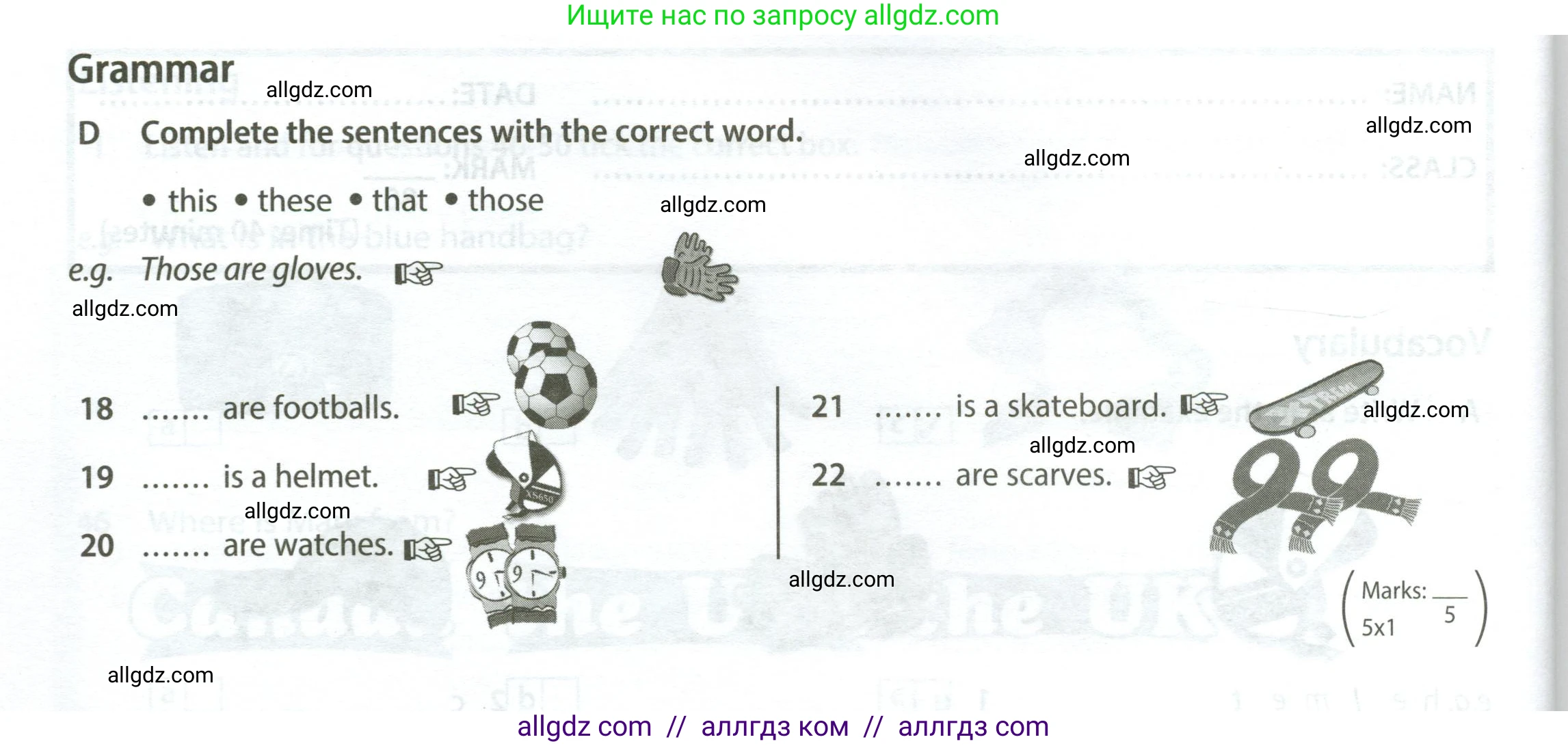 Английский язык (english), 5 класс контрольные задания (test booklet), авторы: Ваулина Юлия Евгеньевна (Vaulina Julia), Дули Дженни (Dooley Jenny), Подоляко Ольга Евгеньевна (Podolyako Olga), Эванс Вирджиния (Evans Virginia), издательство Просвещение, Москва, 2023, белого цвета, страница 18, номер D (18-22), Условие 2023-2027