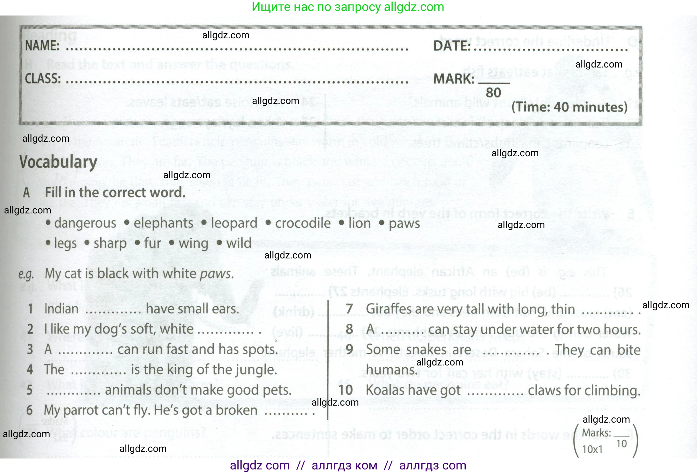 Английский язык (english), 5 класс контрольные задания (test booklet), авторы: Ваулина Юлия Евгеньевна (Vaulina Julia), Дули Дженни (Dooley Jenny), Подоляко Ольга Евгеньевна (Podolyako Olga), Эванс Вирджиния (Evans Virginia), издательство Просвещение, Москва, 2023, белого цвета, страница 37, номер A (1-10), Условие 2023-2027