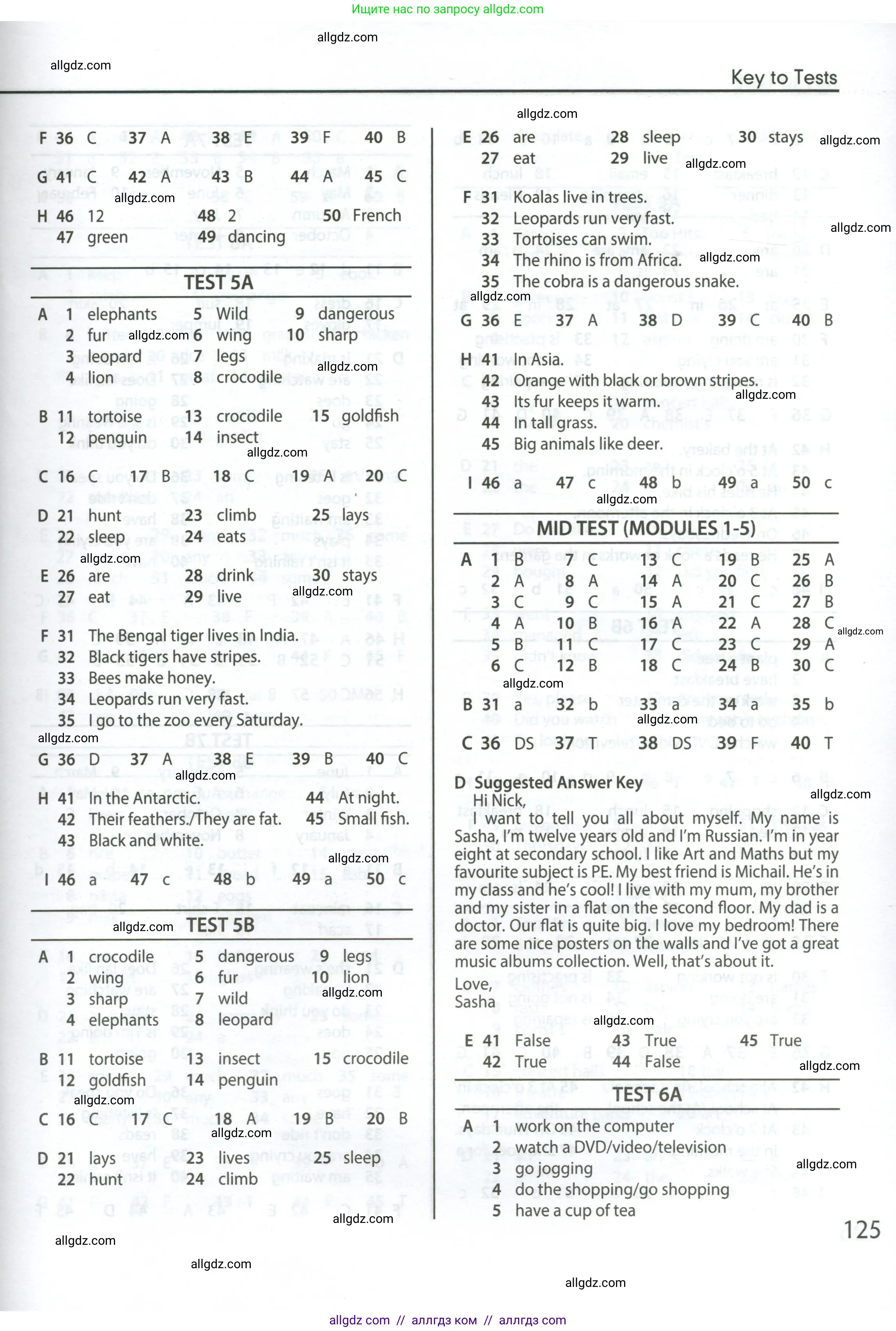 Английский язык (english), 5 класс контрольные задания (test booklet), авторы: Ваулина Юлия Евгеньевна (Vaulina Julia), Дули Дженни (Dooley Jenny), Подоляко Ольга Евгеньевна (Podolyako Olga), Эванс Вирджиния (Evans Virginia), издательство Просвещение, Москва, 2023, белого цвета, страница 125