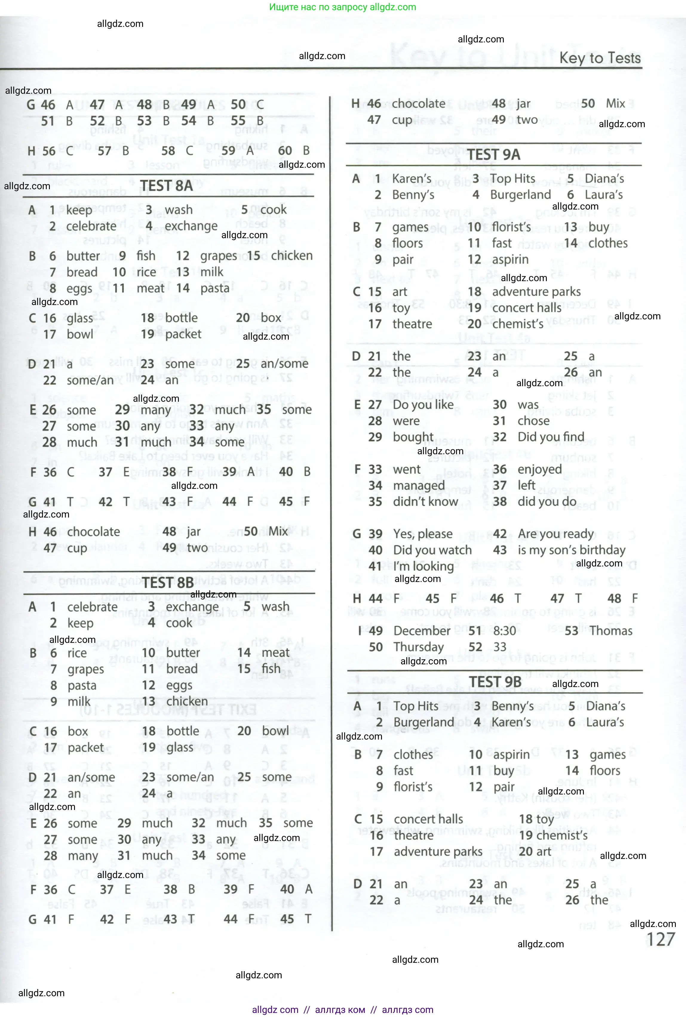 Английский язык (english), 5 класс контрольные задания (test booklet), авторы: Ваулина Юлия Евгеньевна (Vaulina Julia), Дули Дженни (Dooley Jenny), Подоляко Ольга Евгеньевна (Podolyako Olga), Эванс Вирджиния (Evans Virginia), издательство Просвещение, Москва, 2023, белого цвета, страница 127