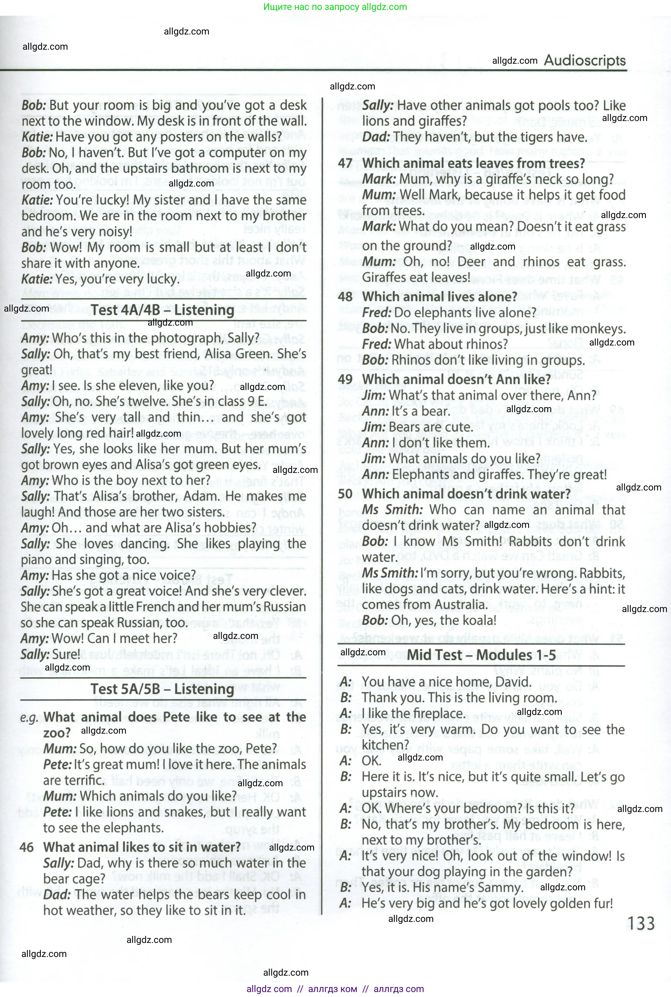 Английский язык (english), 5 класс контрольные задания (test booklet), авторы: Ваулина Юлия Евгеньевна (Vaulina Julia), Дули Дженни (Dooley Jenny), Подоляко Ольга Евгеньевна (Podolyako Olga), Эванс Вирджиния (Evans Virginia), издательство Просвещение, Москва, 2023, белого цвета, страница 133