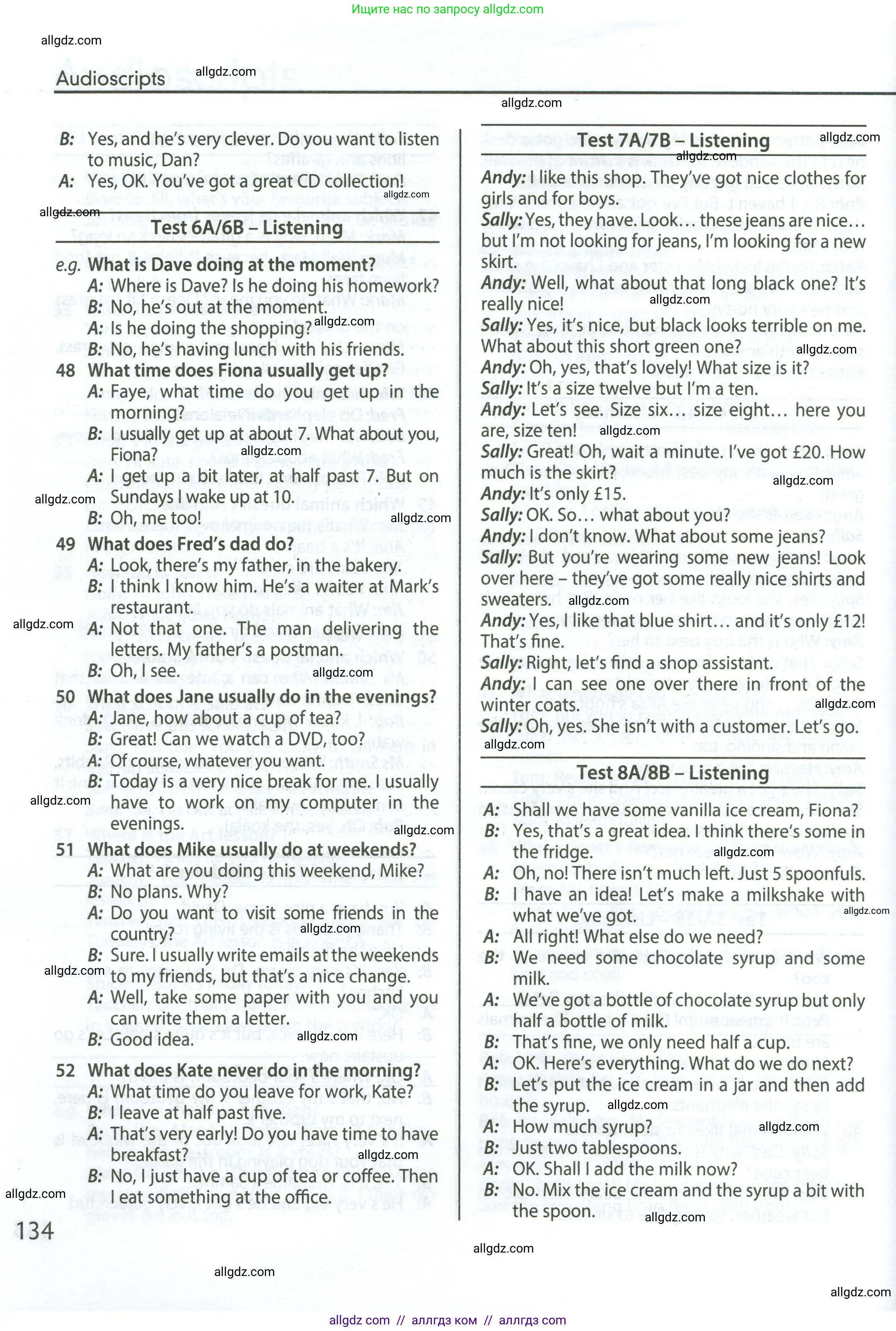 Английский язык (english), 5 класс контрольные задания (test booklet), авторы: Ваулина Юлия Евгеньевна (Vaulina Julia), Дули Дженни (Dooley Jenny), Подоляко Ольга Евгеньевна (Podolyako Olga), Эванс Вирджиния (Evans Virginia), издательство Просвещение, Москва, 2023, белого цвета, страница 134