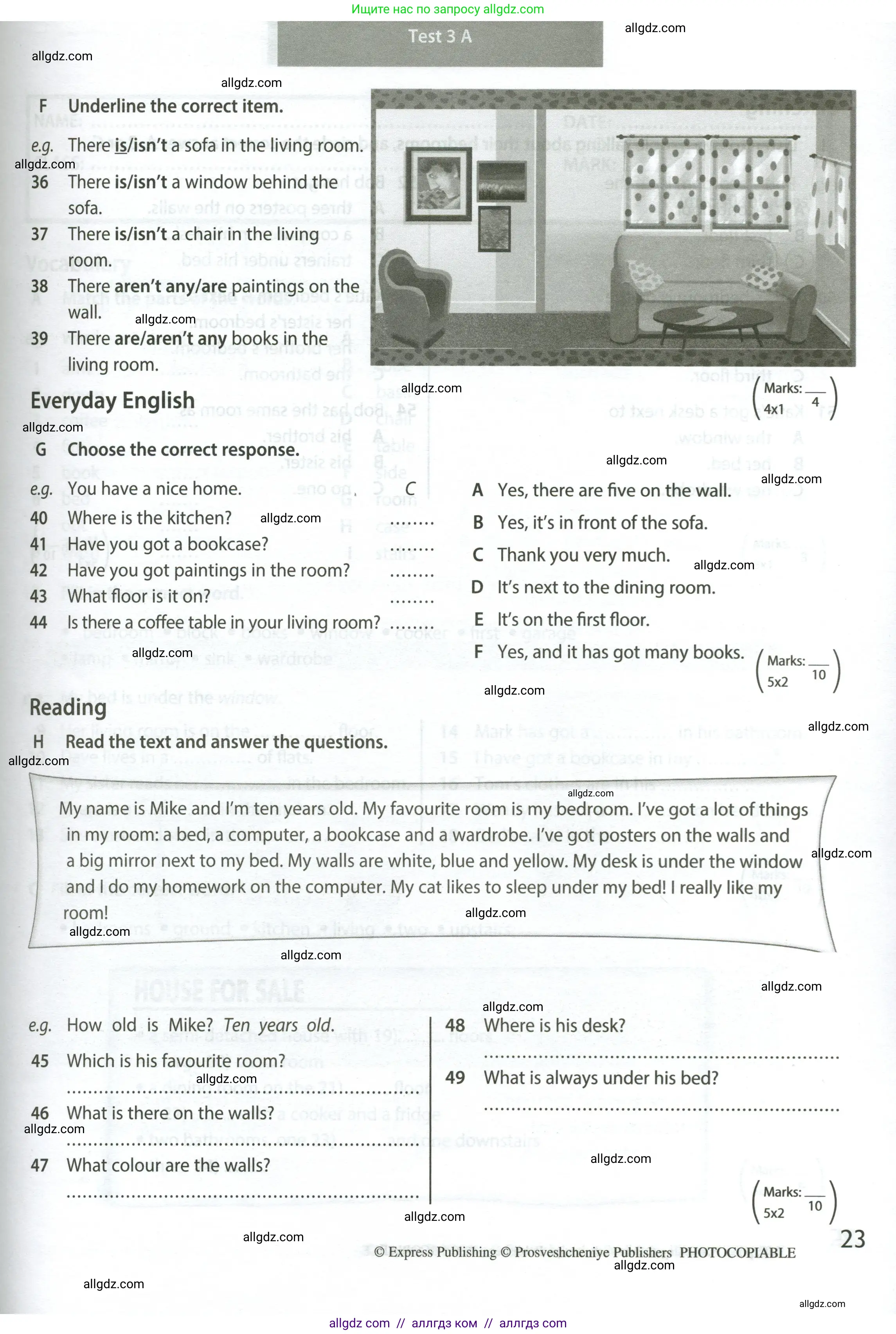 Английский язык (english), 5 класс контрольные задания (test booklet), авторы: Ваулина Юлия Евгеньевна (Vaulina Julia), Дули Дженни (Dooley Jenny), Подоляко Ольга Евгеньевна (Podolyako Olga), Эванс Вирджиния (Evans Virginia), издательство Просвещение, Москва, 2023, белого цвета, страница 23