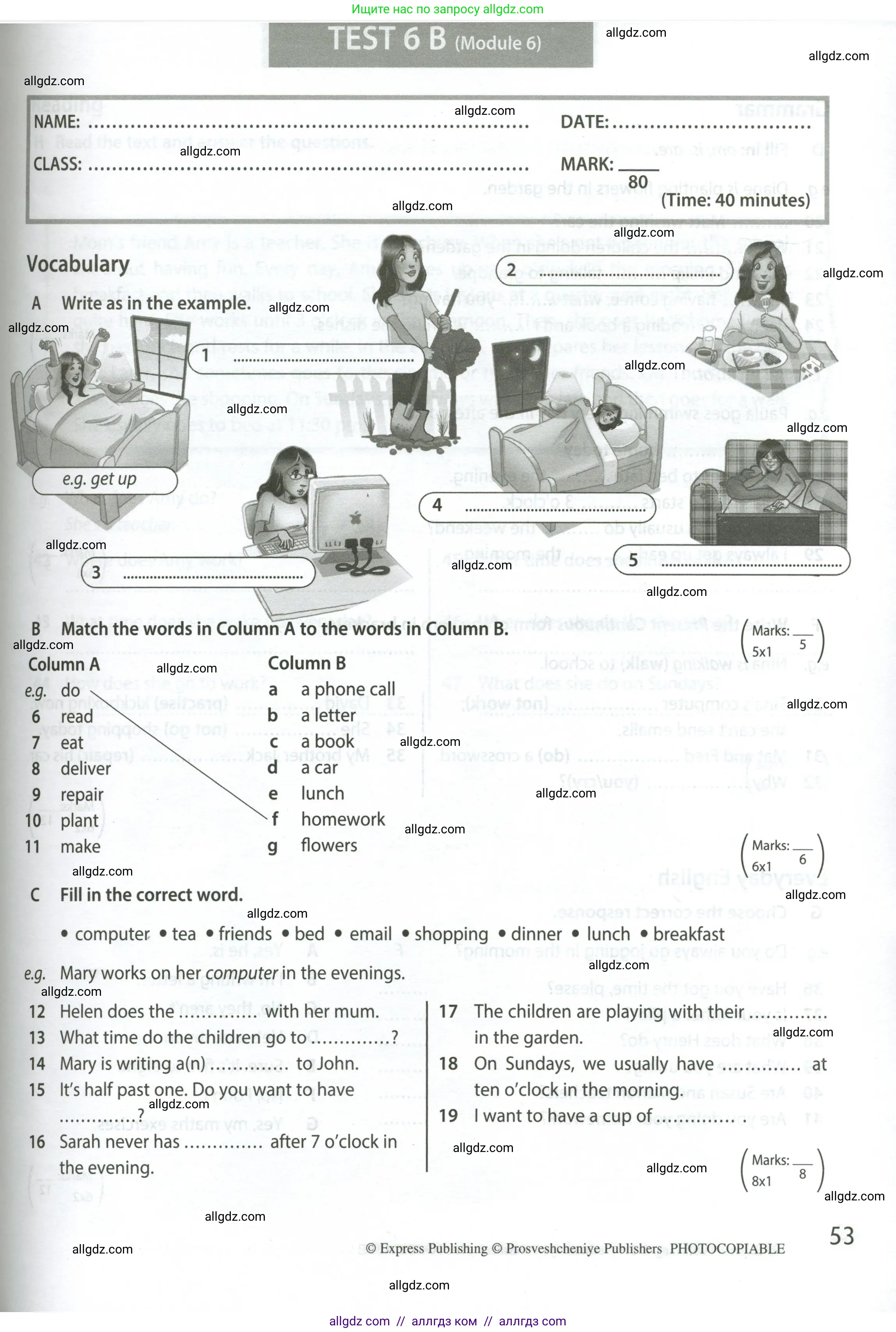Английский язык (english), 5 класс контрольные задания (test booklet), авторы: Ваулина Юлия Евгеньевна (Vaulina Julia), Дули Дженни (Dooley Jenny), Подоляко Ольга Евгеньевна (Podolyako Olga), Эванс Вирджиния (Evans Virginia), издательство Просвещение, Москва, 2023, белого цвета, страница 53