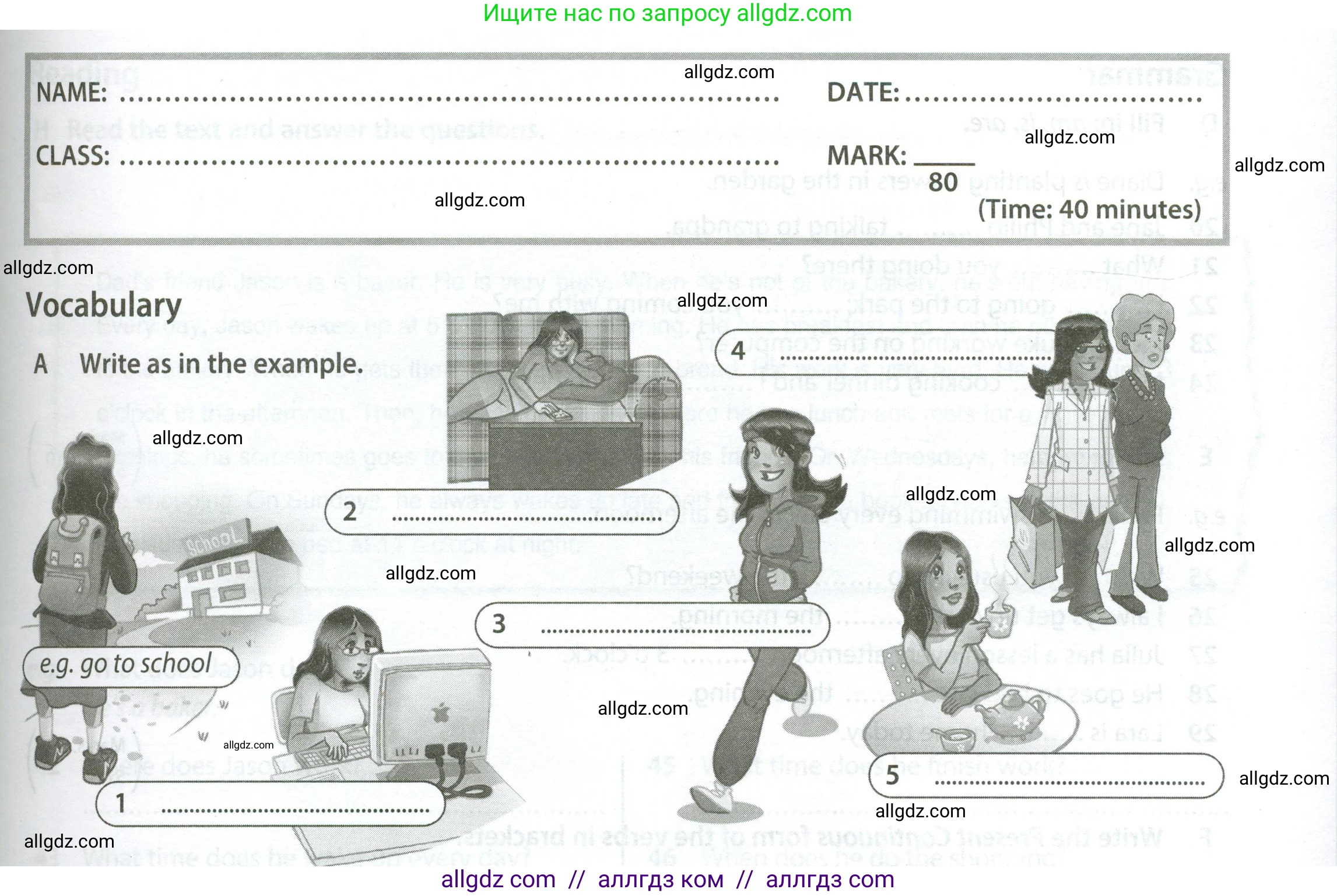 Английский язык (english), 5 класс контрольные задания (test booklet), авторы: Ваулина Юлия Евгеньевна (Vaulina Julia), Дули Дженни (Dooley Jenny), Подоляко Ольга Евгеньевна (Podolyako Olga), Эванс Вирджиния (Evans Virginia), издательство Просвещение, Москва, 2023, белого цвета, страница 49, номер A (1-5), Условие 2023-2027