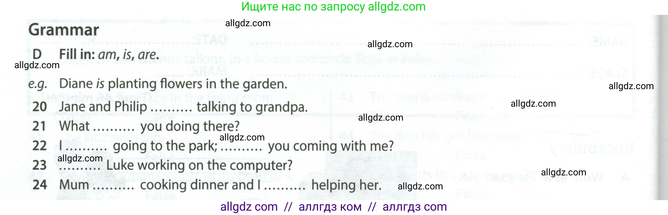 Английский язык (english), 5 класс контрольные задания (test booklet), авторы: Ваулина Юлия Евгеньевна (Vaulina Julia), Дули Дженни (Dooley Jenny), Подоляко Ольга Евгеньевна (Podolyako Olga), Эванс Вирджиния (Evans Virginia), издательство Просвещение, Москва, 2023, белого цвета, страница 50, номер D (20-24), Условие 2023-2027