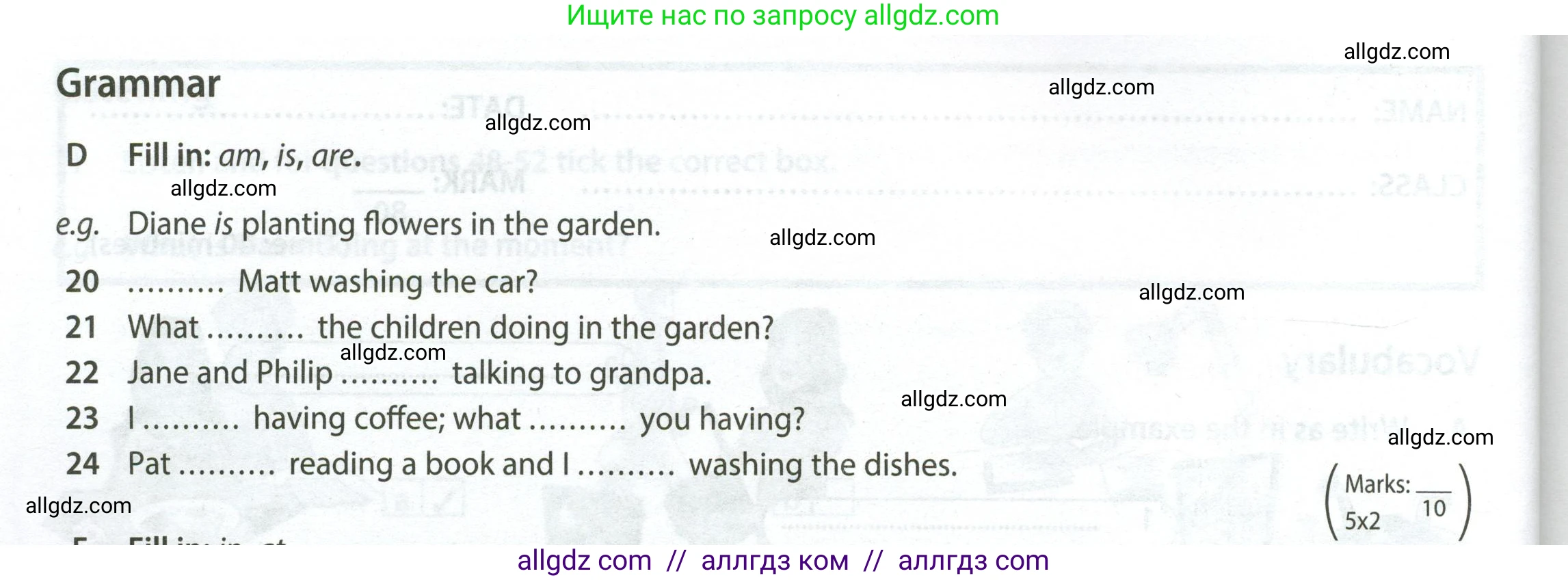 Английский язык (english), 5 класс контрольные задания (test booklet), авторы: Ваулина Юлия Евгеньевна (Vaulina Julia), Дули Дженни (Dooley Jenny), Подоляко Ольга Евгеньевна (Podolyako Olga), Эванс Вирджиния (Evans Virginia), издательство Просвещение, Москва, 2023, белого цвета, страница 54, номер D (20-24), Условие 2023-2027