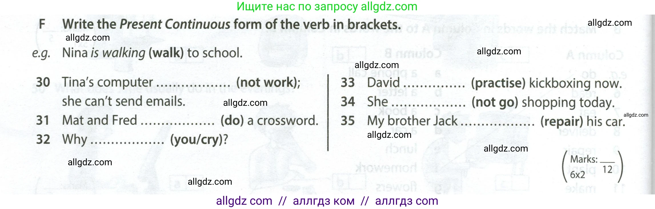 Английский язык (english), 5 класс контрольные задания (test booklet), авторы: Ваулина Юлия Евгеньевна (Vaulina Julia), Дули Дженни (Dooley Jenny), Подоляко Ольга Евгеньевна (Podolyako Olga), Эванс Вирджиния (Evans Virginia), издательство Просвещение, Москва, 2023, белого цвета, страница 54, номер F (30-35), Условие 2023-2027