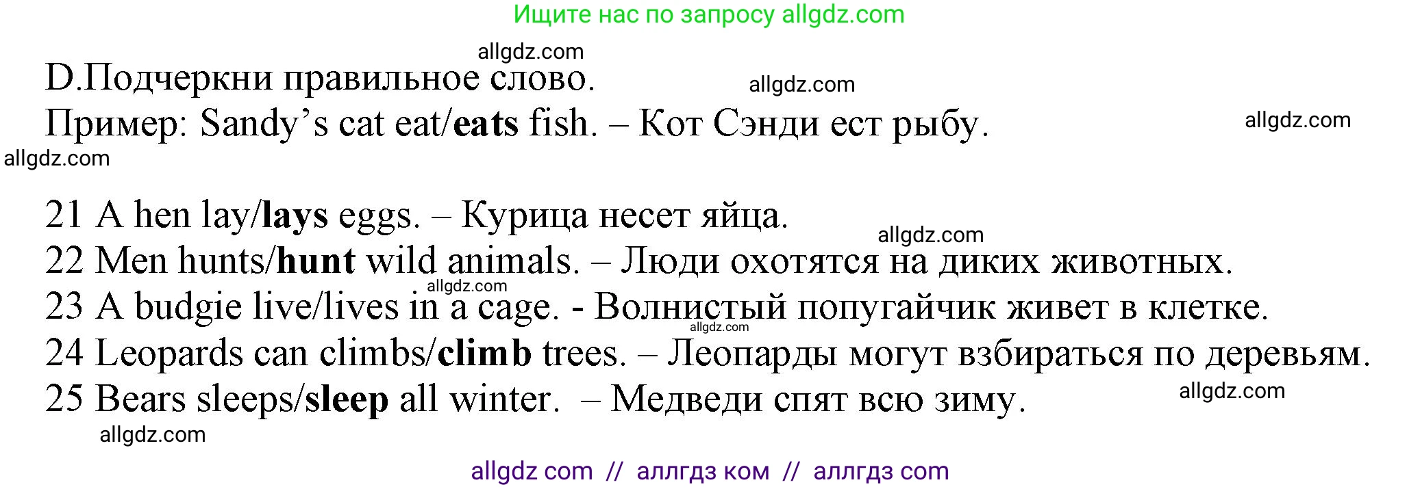 Английский язык (english), 5 класс контрольные задания (test booklet), авторы: Ваулина Юлия Евгеньевна (Vaulina Julia), Дули Дженни (Dooley Jenny), Подоляко Ольга Евгеньевна (Podolyako Olga), Эванс Вирджиния (Evans Virginia), издательство Просвещение, Москва, 2023, белого цвета, страница 42, номер D (21-25), Решение 1 (2023-2027)