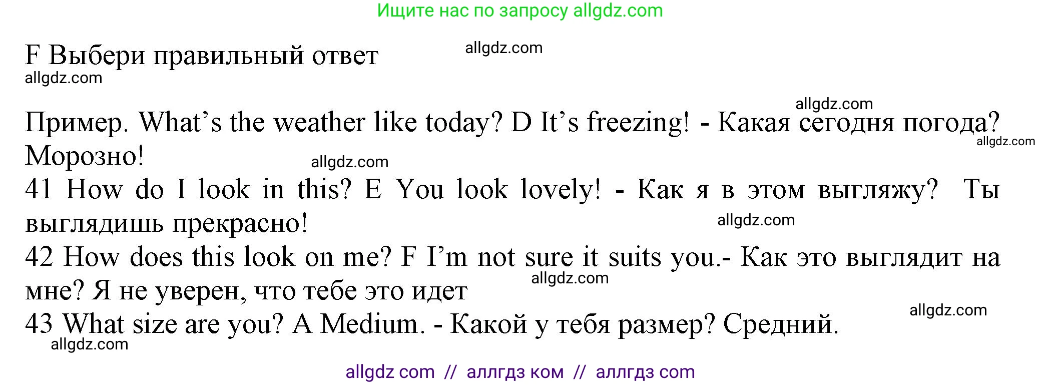 Английский язык (english), 5 класс контрольные задания (test booklet), авторы: Ваулина Юлия Евгеньевна (Vaulina Julia), Дули Дженни (Dooley Jenny), Подоляко Ольга Евгеньевна (Podolyako Olga), Эванс Вирджиния (Evans Virginia), издательство Просвещение, Москва, 2023, белого цвета, страница 59, номер F (41-45), Решение 1 (2023-2027)