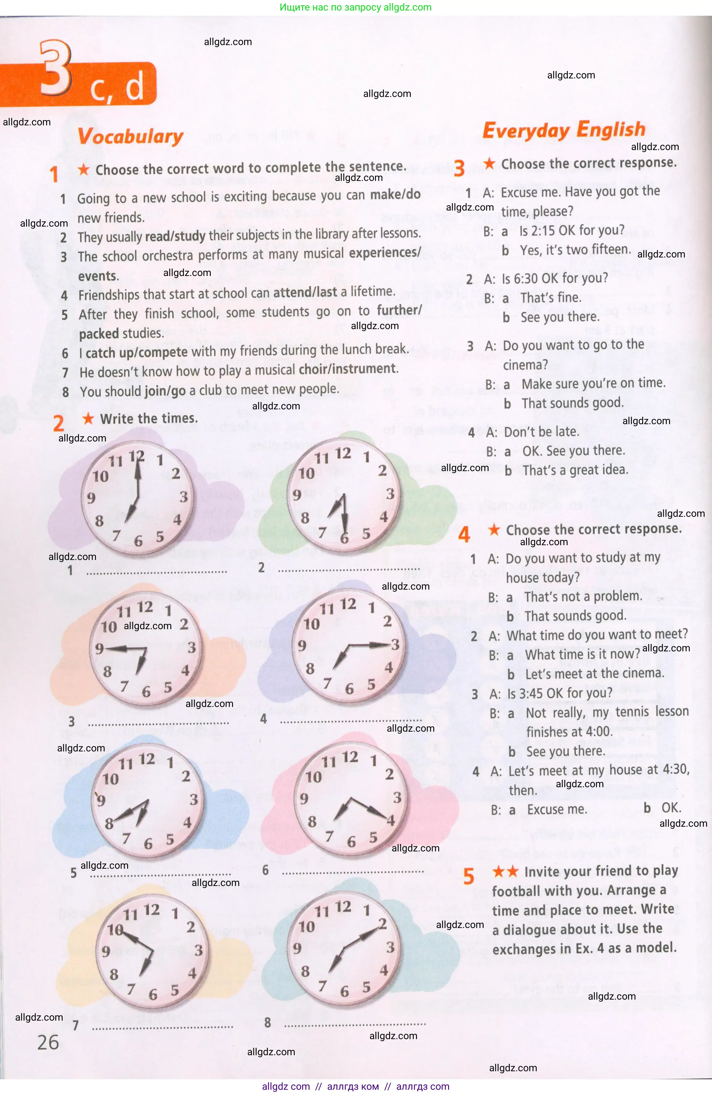 Английский язык (english), 5 класс Рабочая тетрадь (workbook), авторы: Баранова Ксения Михайловна (Baranova Ksenia), Дули Дженни (Dooley Jenny), Копылова Виктория Викторовна (Kopylova Victoria), Мильруд Радислав Петрович (Millrood Radislav), Эванс Вирджиния (Evans Virginia), издательство Просвещение, Москва, 2023, белого цвета, страница 26