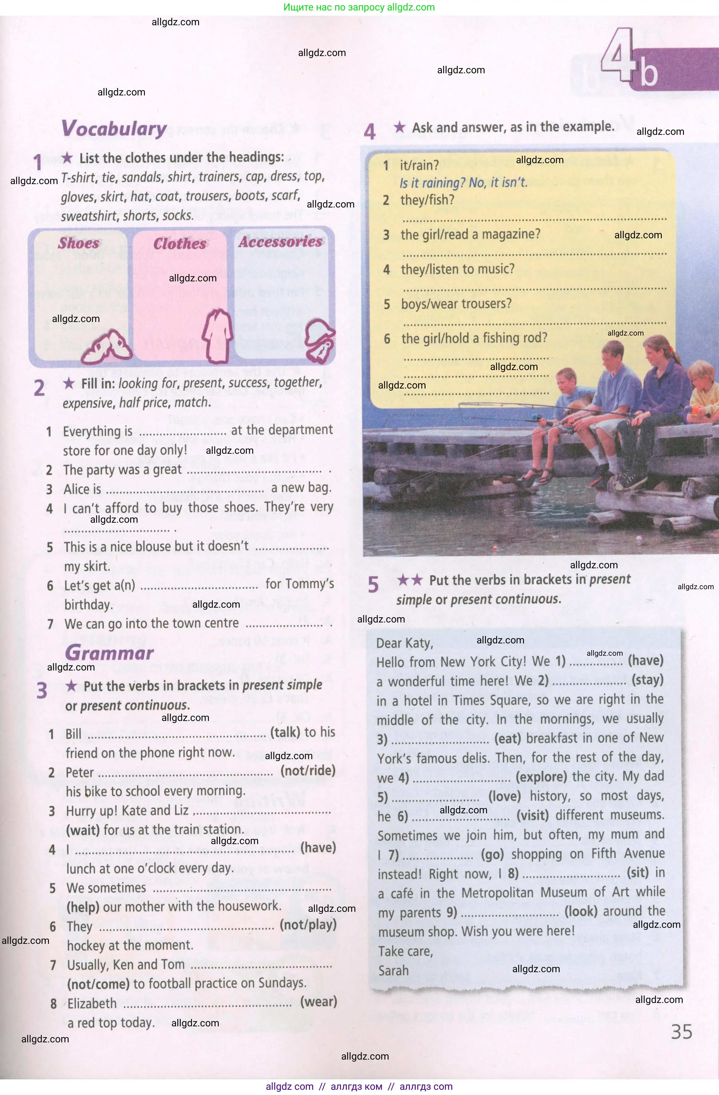 Английский язык (english), 5 класс Рабочая тетрадь (workbook), авторы: Баранова Ксения Михайловна (Baranova Ksenia), Дули Дженни (Dooley Jenny), Копылова Виктория Викторовна (Kopylova Victoria), Мильруд Радислав Петрович (Millrood Radislav), Эванс Вирджиния (Evans Virginia), издательство Просвещение, Москва, 2023, белого цвета, страница 35