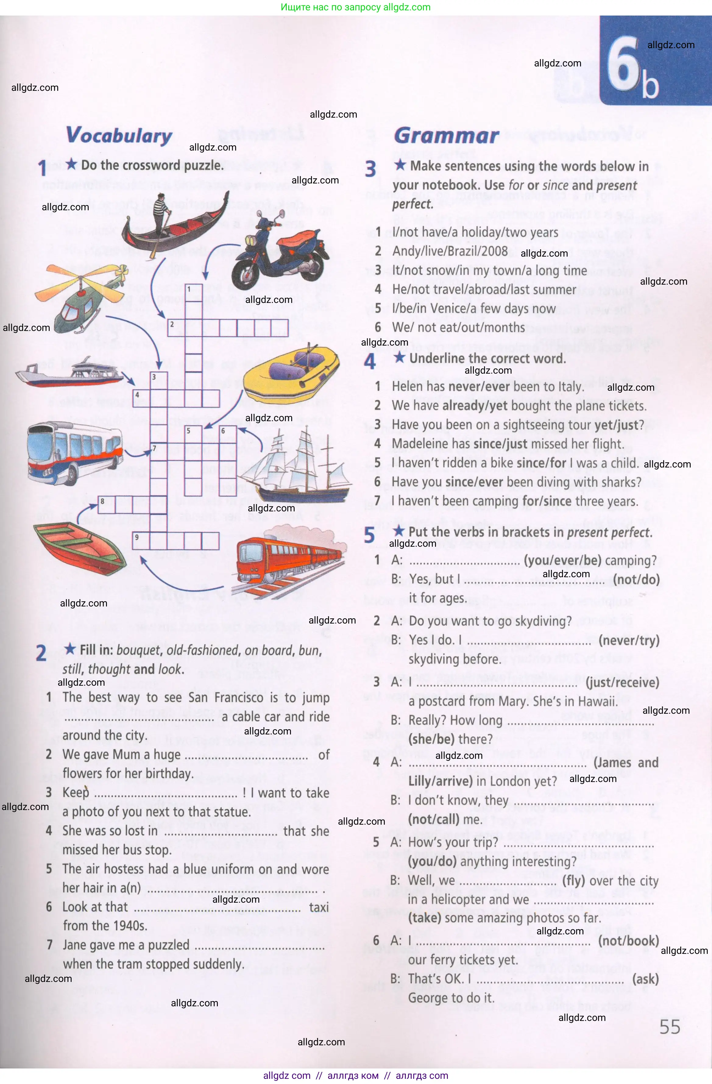 Английский язык (english), 5 класс Рабочая тетрадь (workbook), авторы: Баранова Ксения Михайловна (Baranova Ksenia), Дули Дженни (Dooley Jenny), Копылова Виктория Викторовна (Kopylova Victoria), Мильруд Радислав Петрович (Millrood Radislav), Эванс Вирджиния (Evans Virginia), издательство Просвещение, Москва, 2023, белого цвета, страница 55