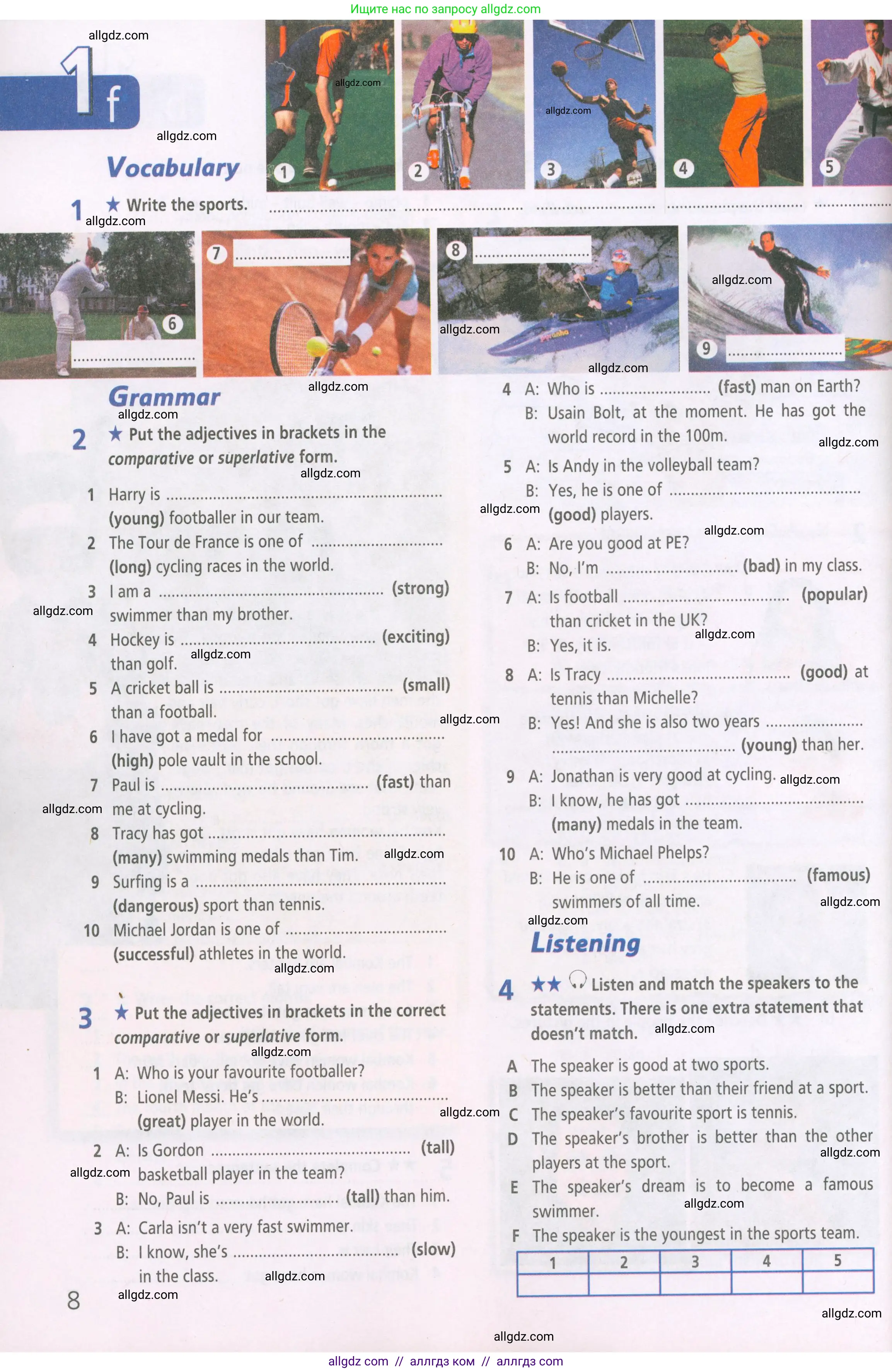 Английский язык (english), 5 класс Рабочая тетрадь (workbook), авторы: Баранова Ксения Михайловна (Baranova Ksenia), Дули Дженни (Dooley Jenny), Копылова Виктория Викторовна (Kopylova Victoria), Мильруд Радислав Петрович (Millrood Radislav), Эванс Вирджиния (Evans Virginia), издательство Просвещение, Москва, 2023, белого цвета, страница 8