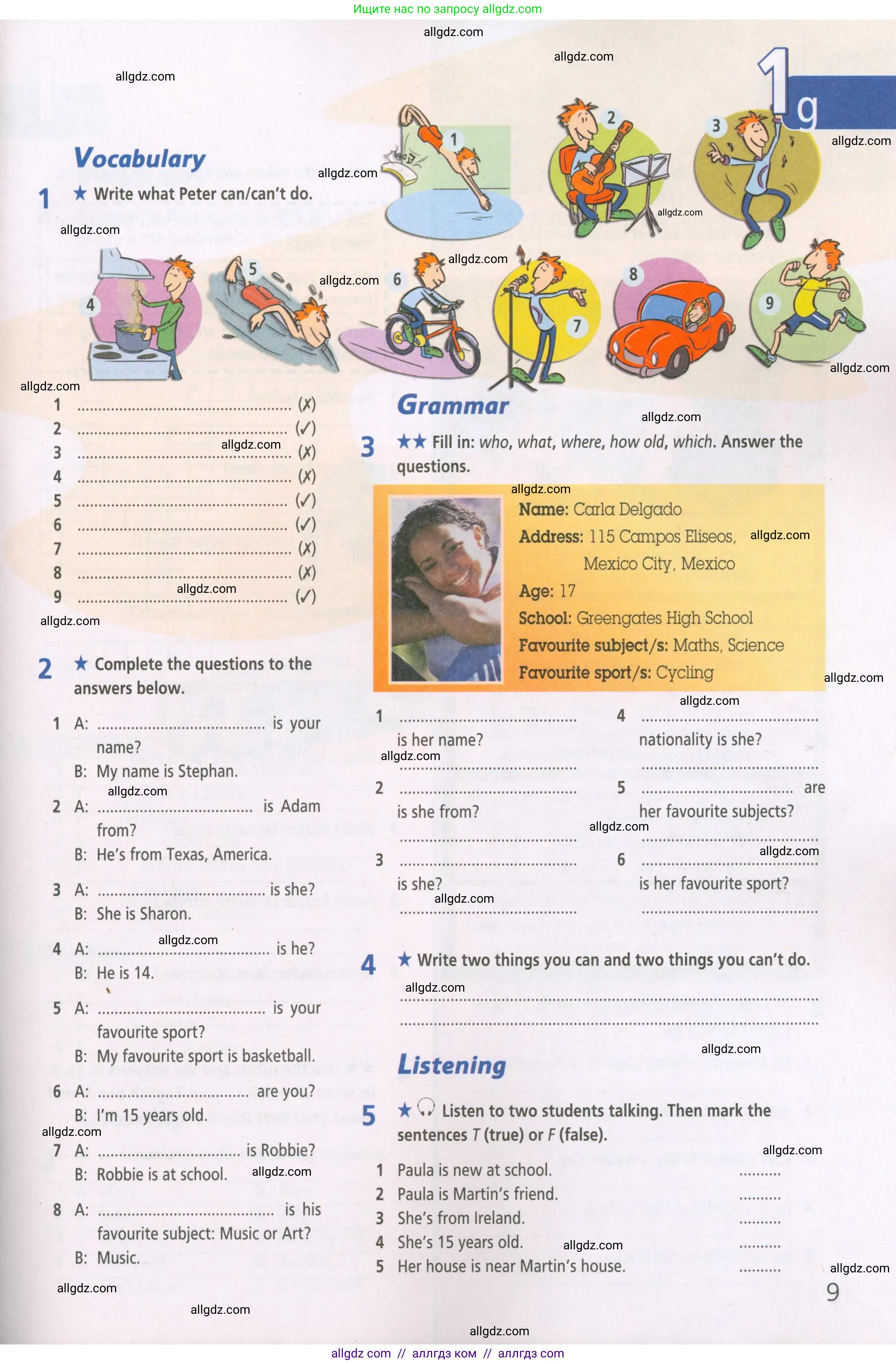 Английский язык (english), 5 класс Рабочая тетрадь (workbook), авторы: Баранова Ксения Михайловна (Baranova Ksenia), Дули Дженни (Dooley Jenny), Копылова Виктория Викторовна (Kopylova Victoria), Мильруд Радислав Петрович (Millrood Radislav), Эванс Вирджиния (Evans Virginia), издательство Просвещение, Москва, 2023, белого цвета, страница 9