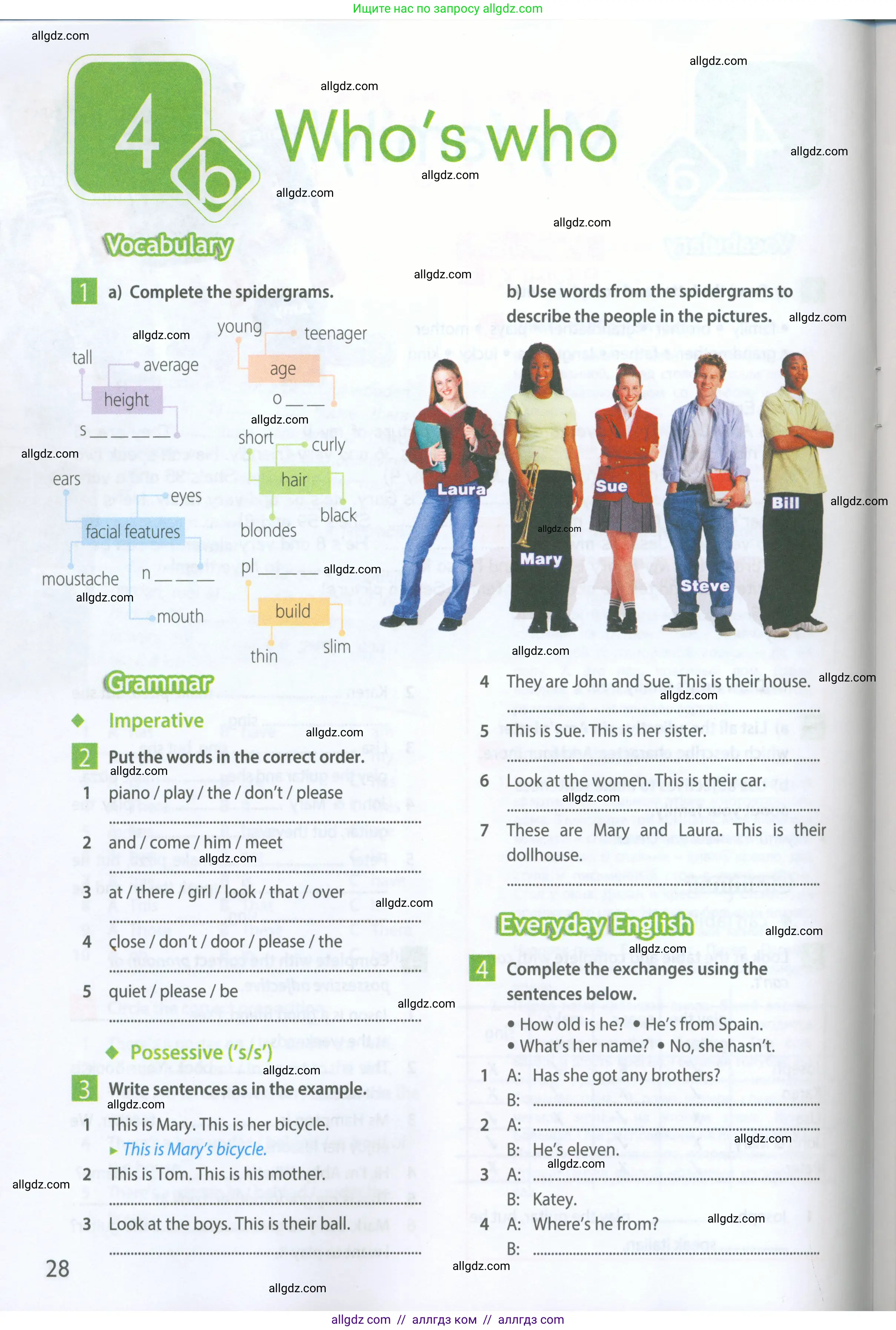 Английский язык (english), 5 класс Рабочая тетрадь (workbook), авторы: Ваулина Юлия Евгеньевна (Vaulina Julia), Дули Дженни (Dooley Jenny), Подоляко Ольга Евгеньевна (Podolyako Olga), Эванс Вирджиния (Evans Virginia), издательство Просвещение, Москва, 2023, жёлтого цвета, страница 28