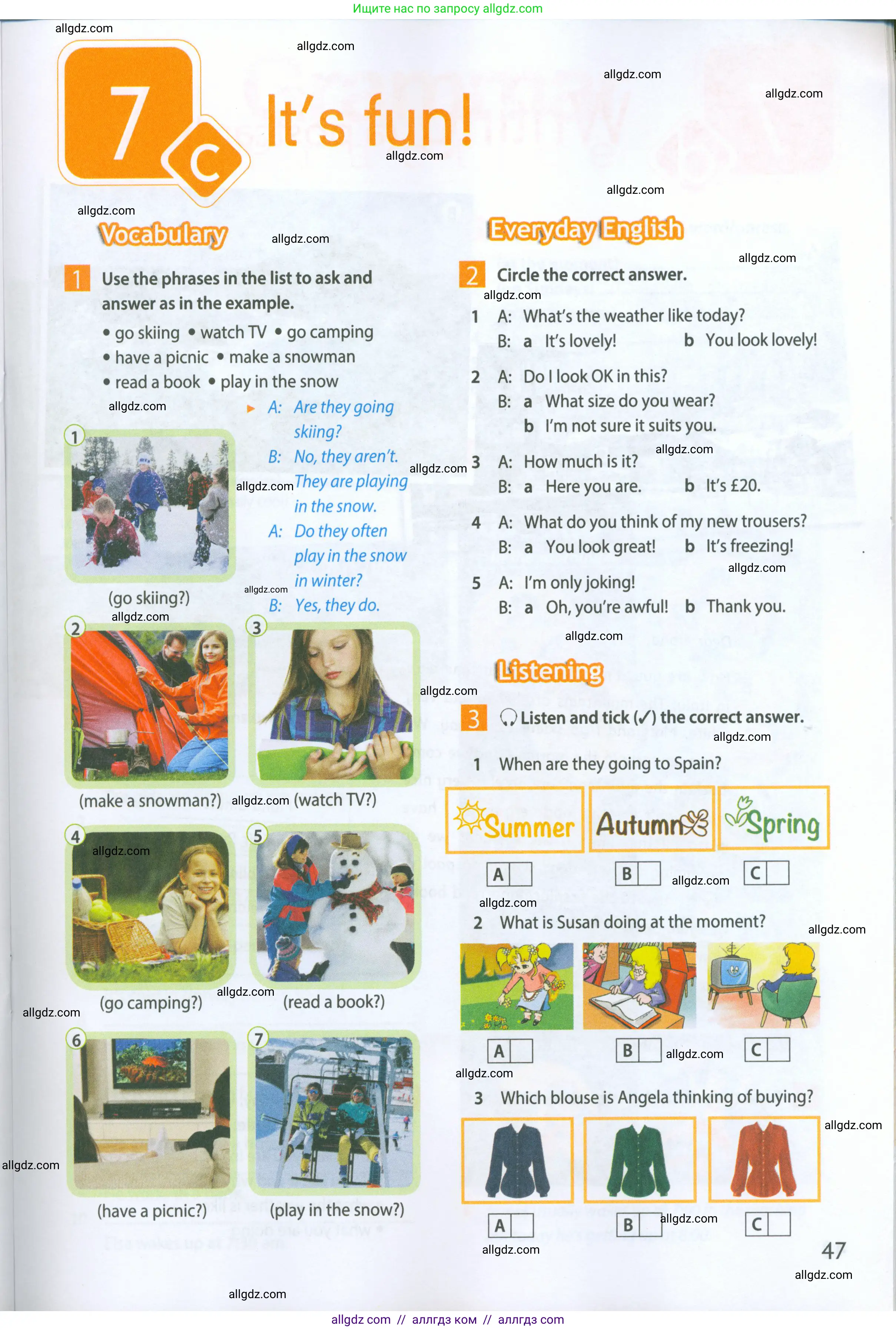 Английский язык (english), 5 класс Рабочая тетрадь (workbook), авторы: Ваулина Юлия Евгеньевна (Vaulina Julia), Дули Дженни (Dooley Jenny), Подоляко Ольга Евгеньевна (Podolyako Olga), Эванс Вирджиния (Evans Virginia), издательство Просвещение, Москва, 2023, жёлтого цвета, страница 47