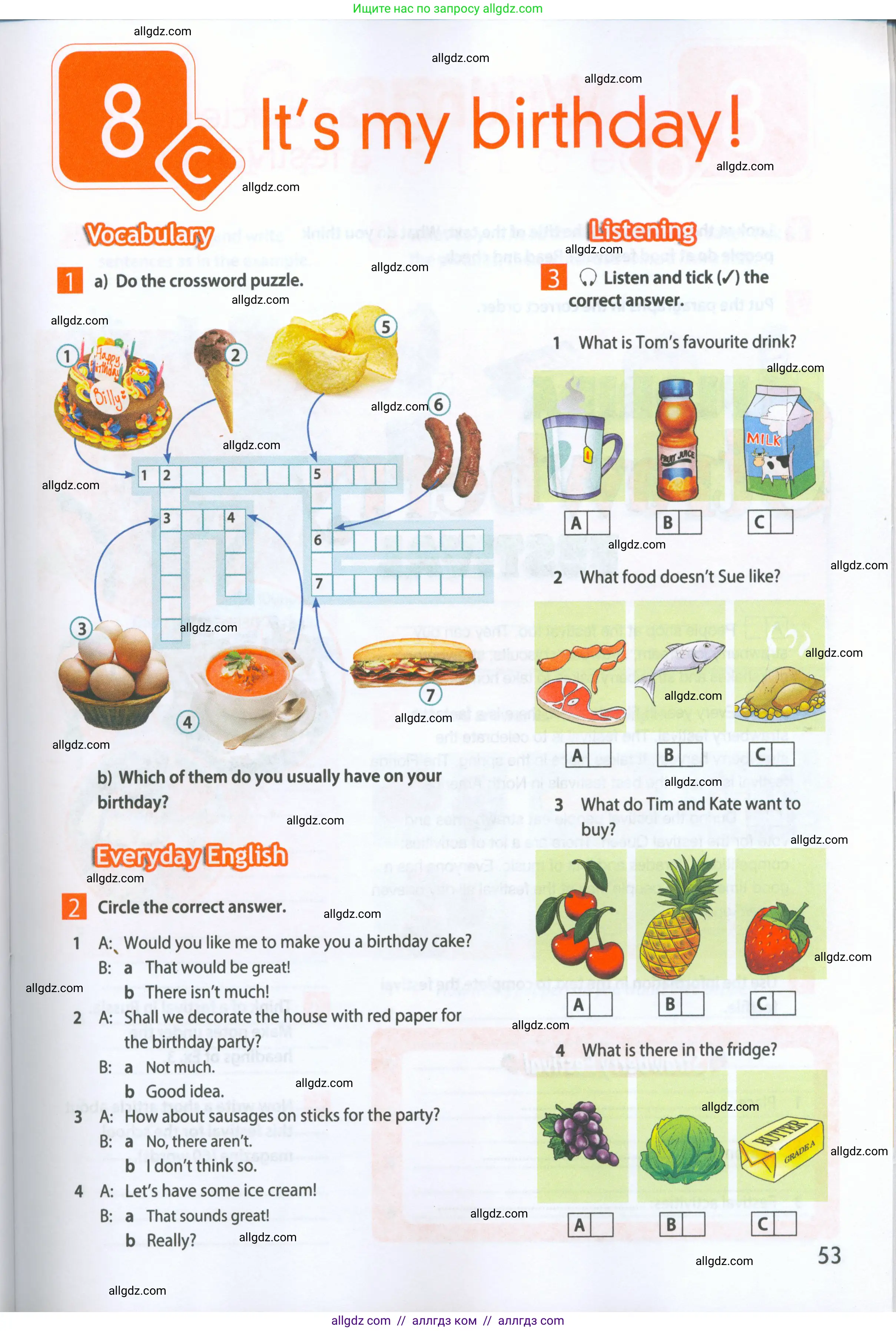 Английский язык (english), 5 класс Рабочая тетрадь (workbook), авторы: Ваулина Юлия Евгеньевна (Vaulina Julia), Дули Дженни (Dooley Jenny), Подоляко Ольга Евгеньевна (Podolyako Olga), Эванс Вирджиния (Evans Virginia), издательство Просвещение, Москва, 2023, жёлтого цвета, страница 53