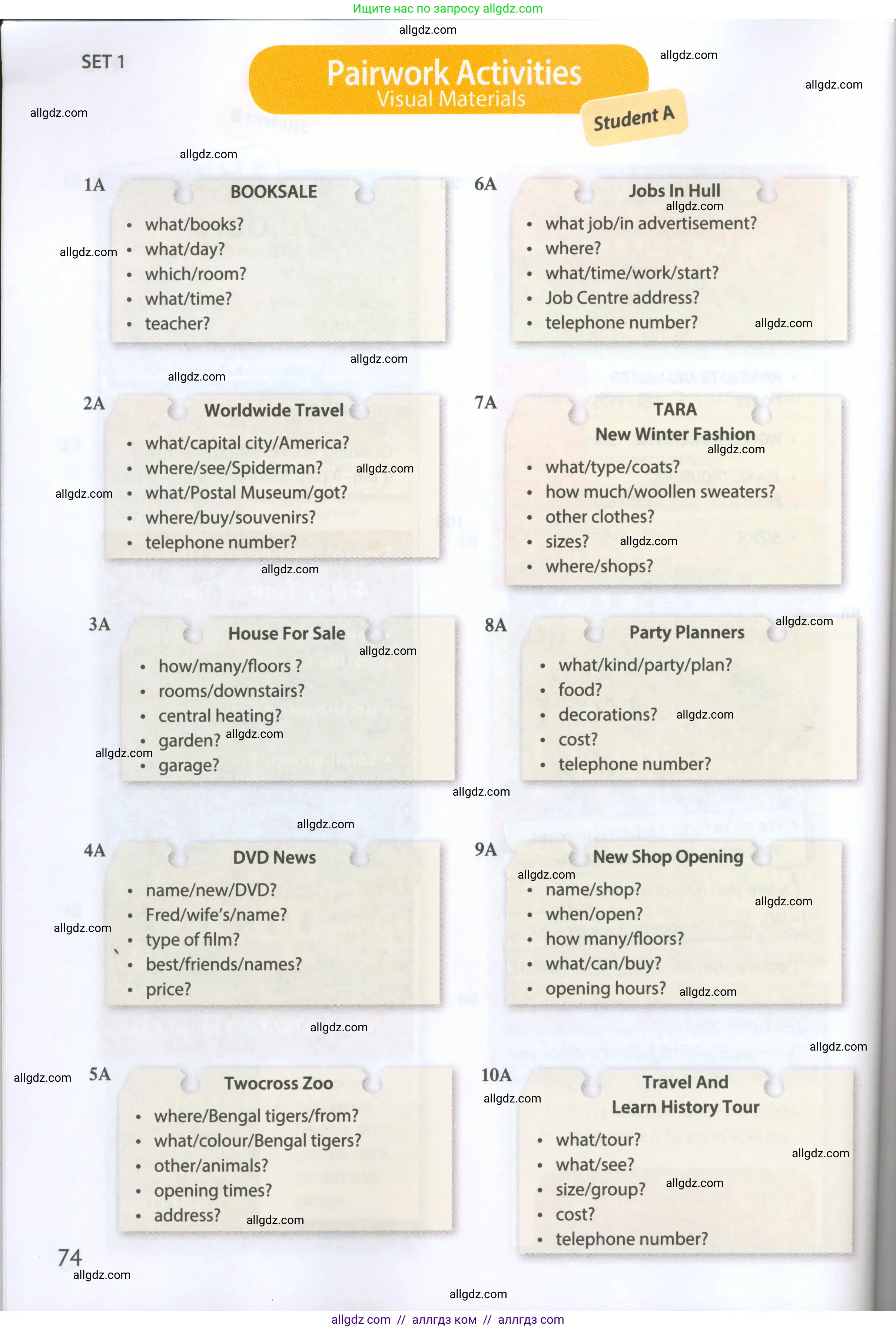 Английский язык (english), 5 класс Рабочая тетрадь (workbook), авторы: Ваулина Юлия Евгеньевна (Vaulina Julia), Дули Дженни (Dooley Jenny), Подоляко Ольга Евгеньевна (Podolyako Olga), Эванс Вирджиния (Evans Virginia), издательство Просвещение, Москва, 2023, жёлтого цвета, страница 74