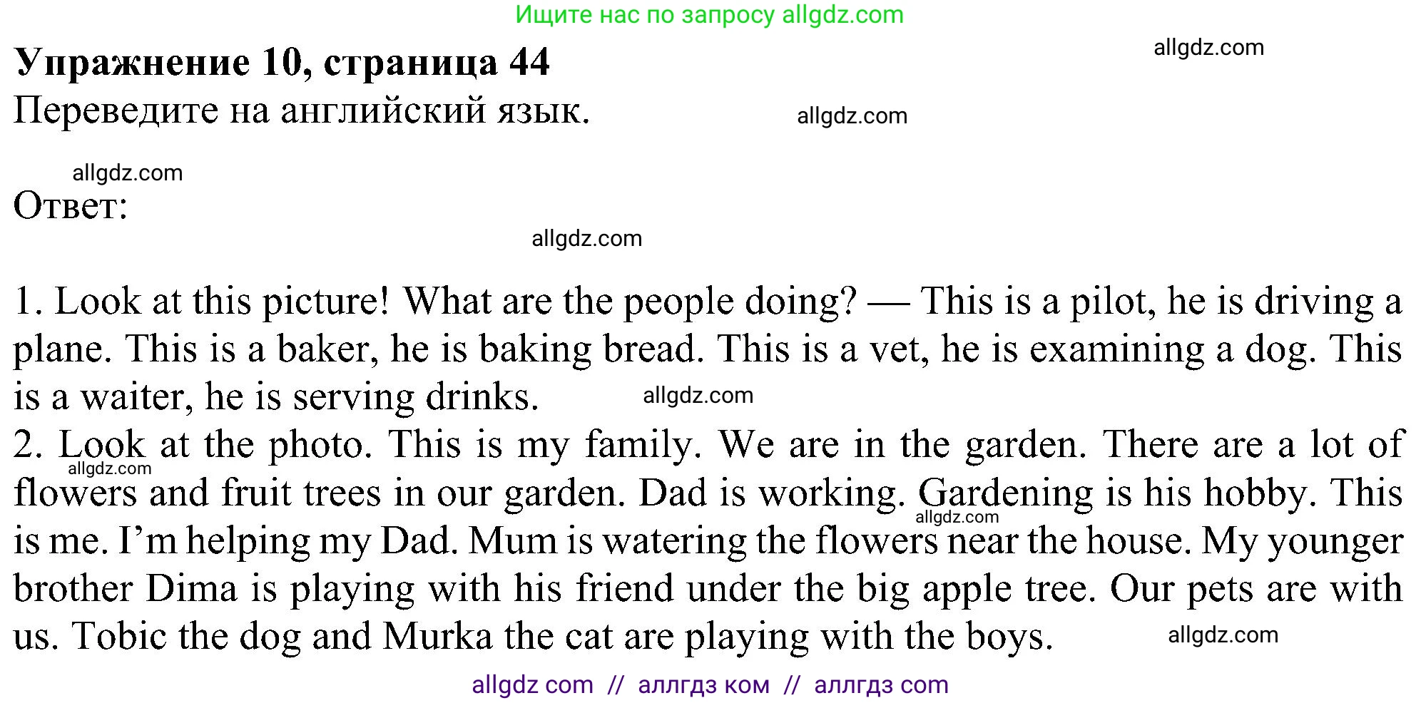 Английский язык (english), 5 класс Рабочая тетрадь (workbook), авторы: Ваулина Юлия Евгеньевна (Vaulina Julia), Дули Дженни (Dooley Jenny), Подоляко Ольга Евгеньевна (Podolyako Olga), Эванс Вирджиния (Evans Virginia), издательство Просвещение, Москва, 2023, жёлтого цвета, страница 44, номер 10, Решение 1 (2023-2027)