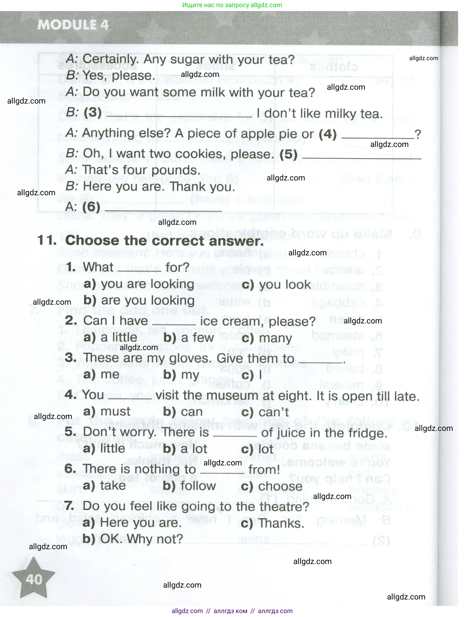 Английский язык (english), 5 класс Тренировочные упражнения в формате ОГЭ (ГИА), авторы: Комиссаров Константин Вячеславович, Кирдяева Ольга Ивановна, издательство Просвещение, Москва, 2023, белого цвета, страница 40