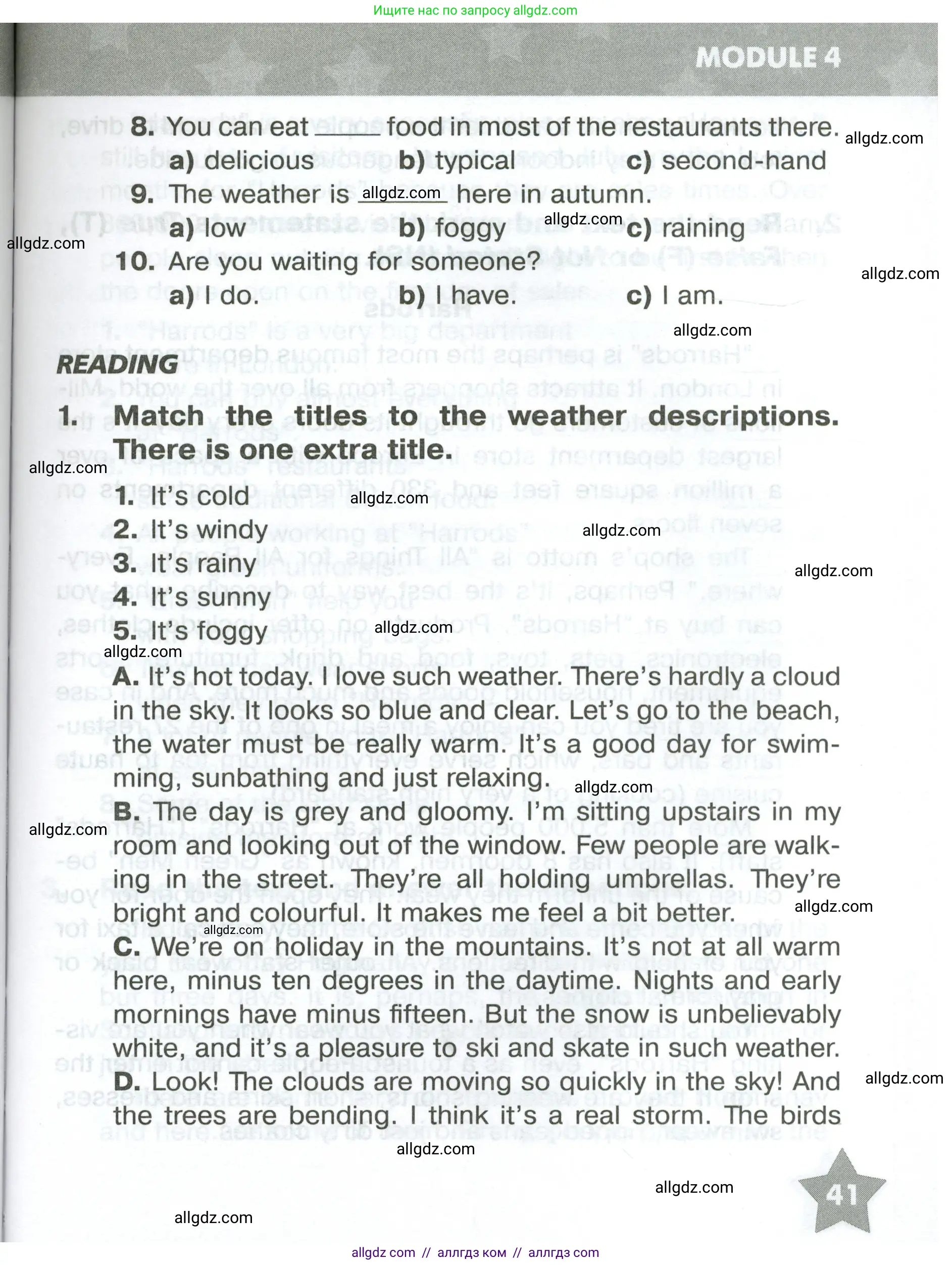 Английский язык (english), 5 класс Тренировочные упражнения в формате ОГЭ (ГИА), авторы: Комиссаров Константин Вячеславович, Кирдяева Ольга Ивановна, издательство Просвещение, Москва, 2023, белого цвета, страница 41