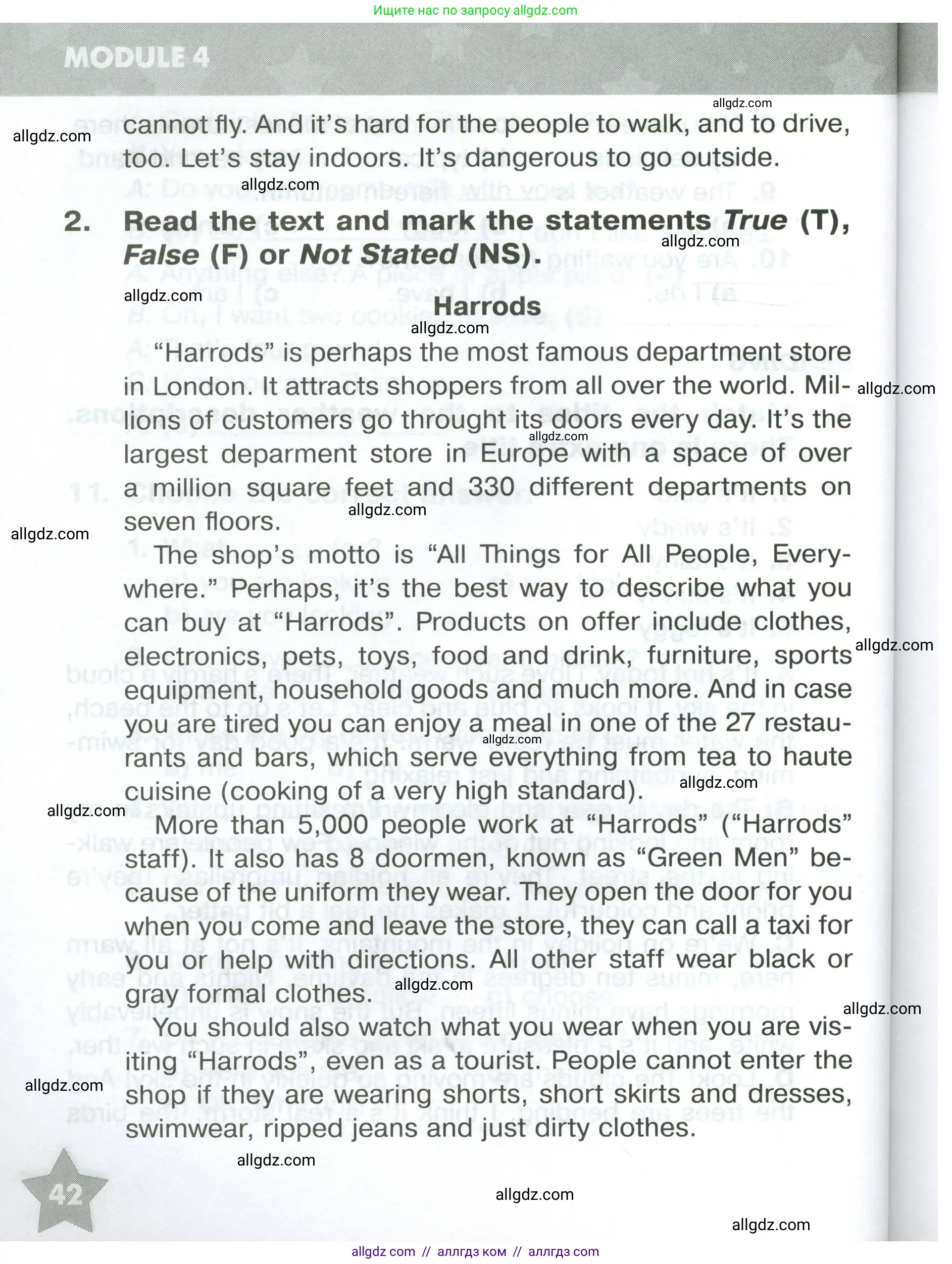 Английский язык (english), 5 класс Тренировочные упражнения в формате ОГЭ (ГИА), авторы: Комиссаров Константин Вячеславович, Кирдяева Ольга Ивановна, издательство Просвещение, Москва, 2023, белого цвета, страница 42