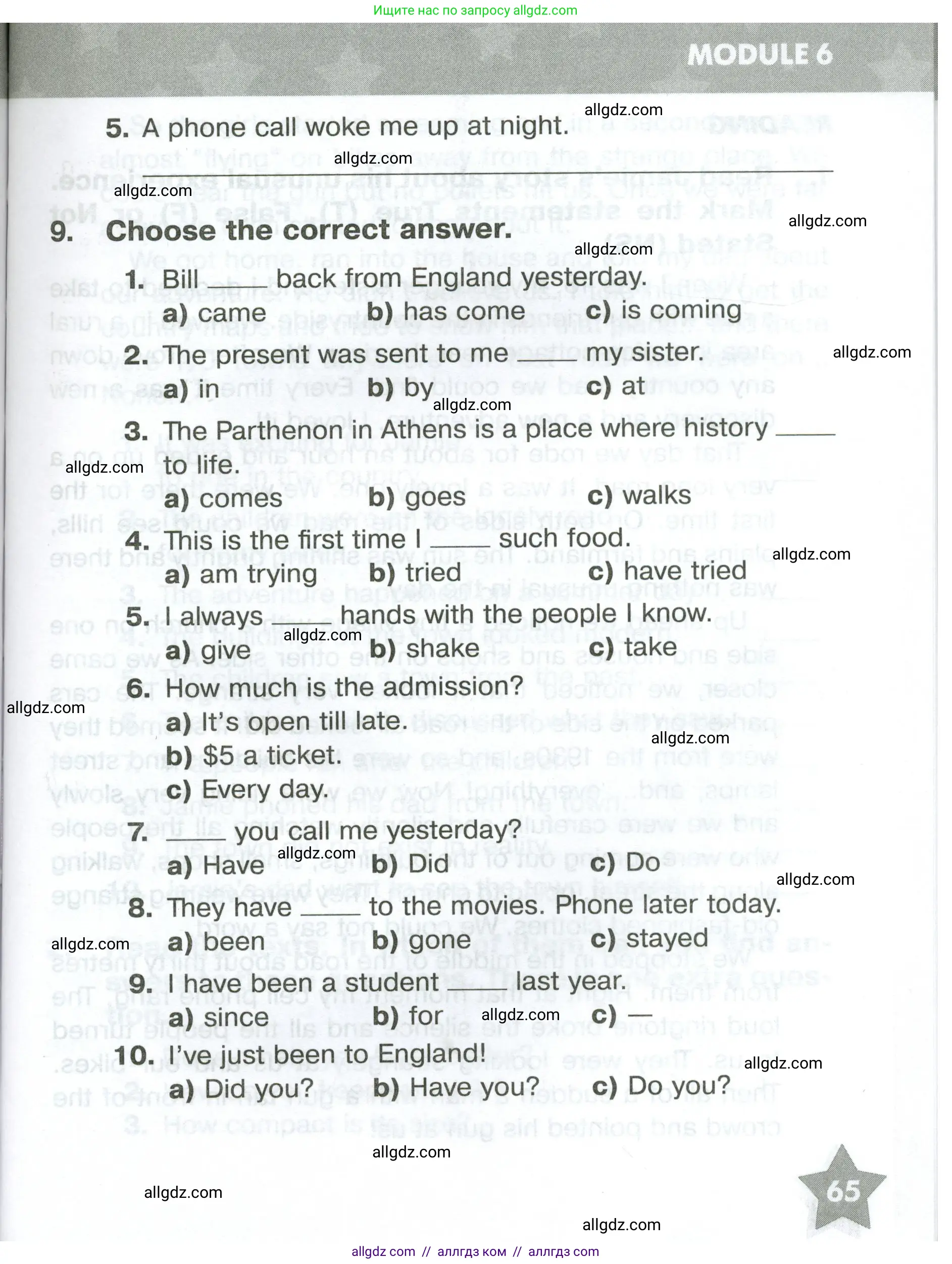 Английский язык (english), 5 класс Тренировочные упражнения в формате ОГЭ (ГИА), авторы: Комиссаров Константин Вячеславович, Кирдяева Ольга Ивановна, издательство Просвещение, Москва, 2023, белого цвета, страница 65