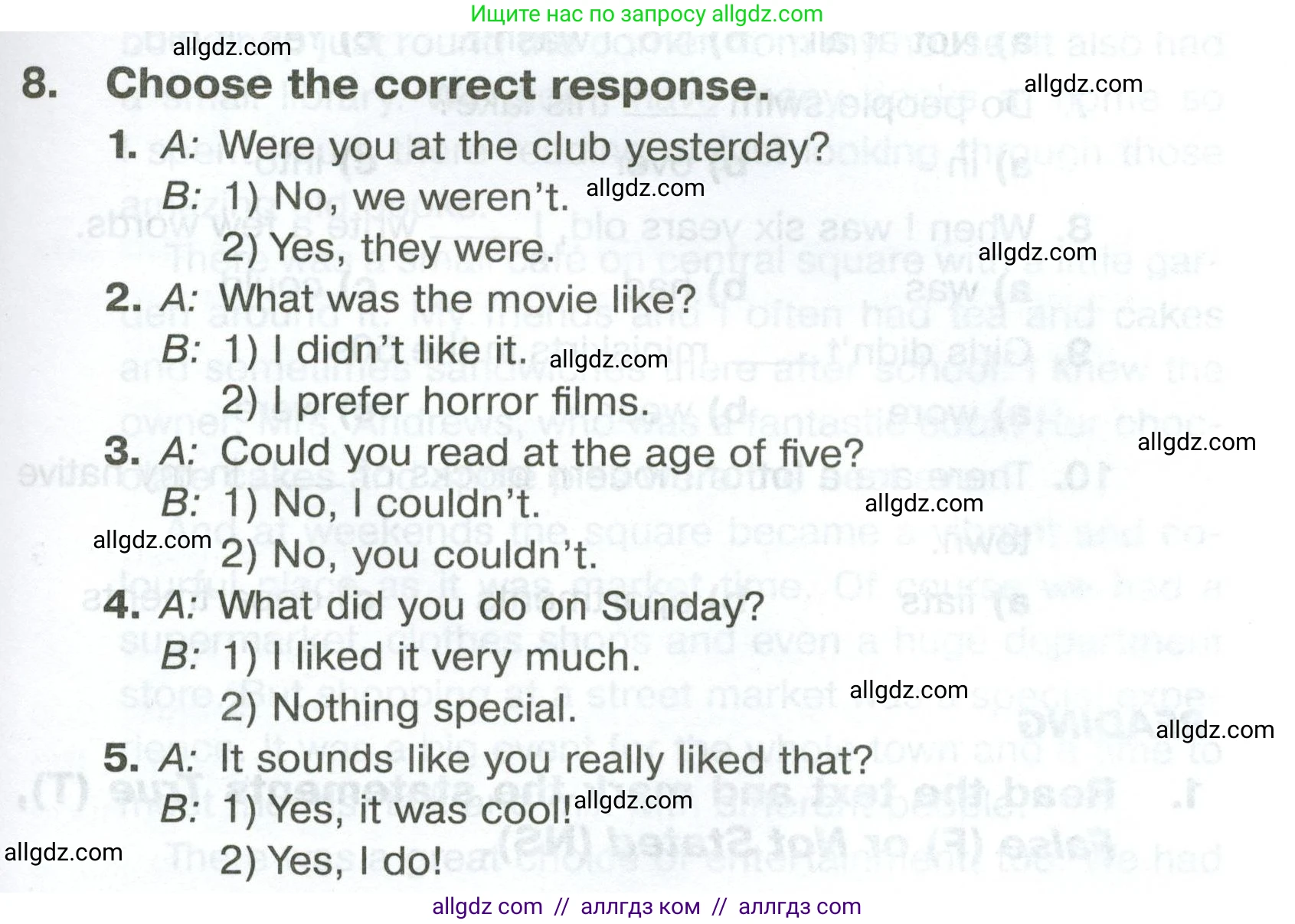 Английский язык (english), 5 класс Тренировочные упражнения в формате ОГЭ (ГИА), авторы: Комиссаров Константин Вячеславович, Кирдяева Ольга Ивановна, издательство Просвещение, Москва, 2023, белого цвета, страница 53, номер 8, Условие