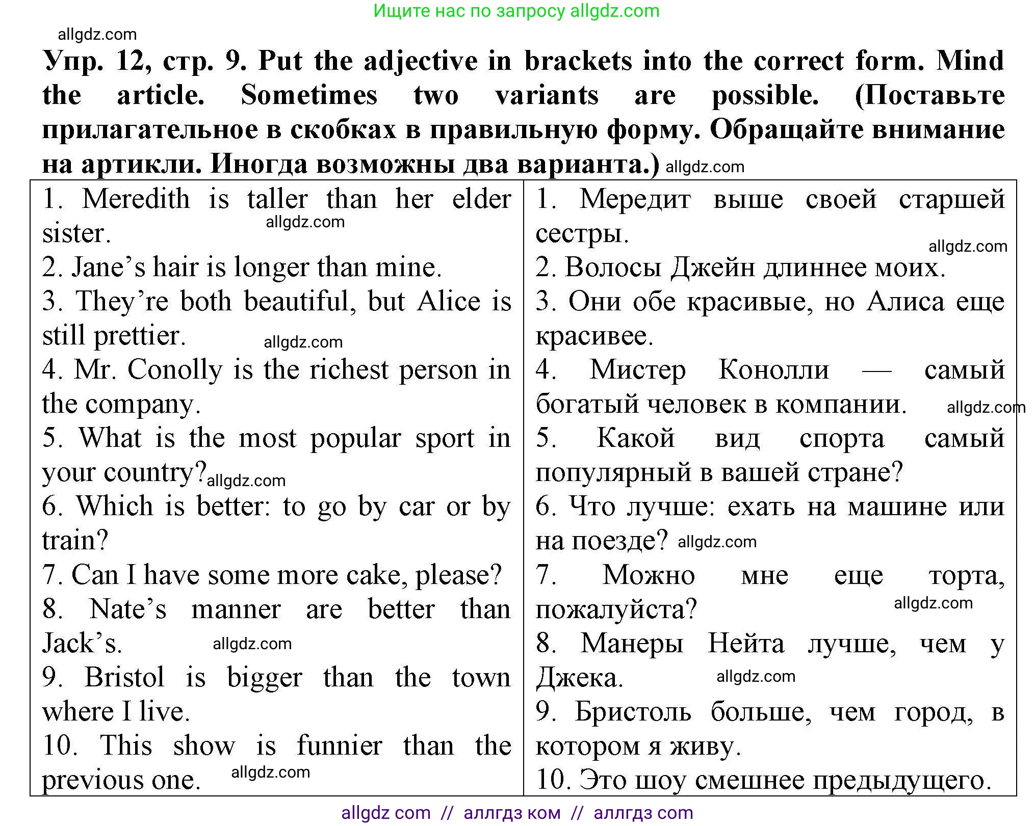 Английский язык (english), 5 класс Тренировочные упражнения в формате ОГЭ (ГИА), авторы: Комиссаров Константин Вячеславович, Кирдяева Ольга Ивановна, издательство Просвещение, Москва, 2023, белого цвета, страница 9, номер 12, Решение