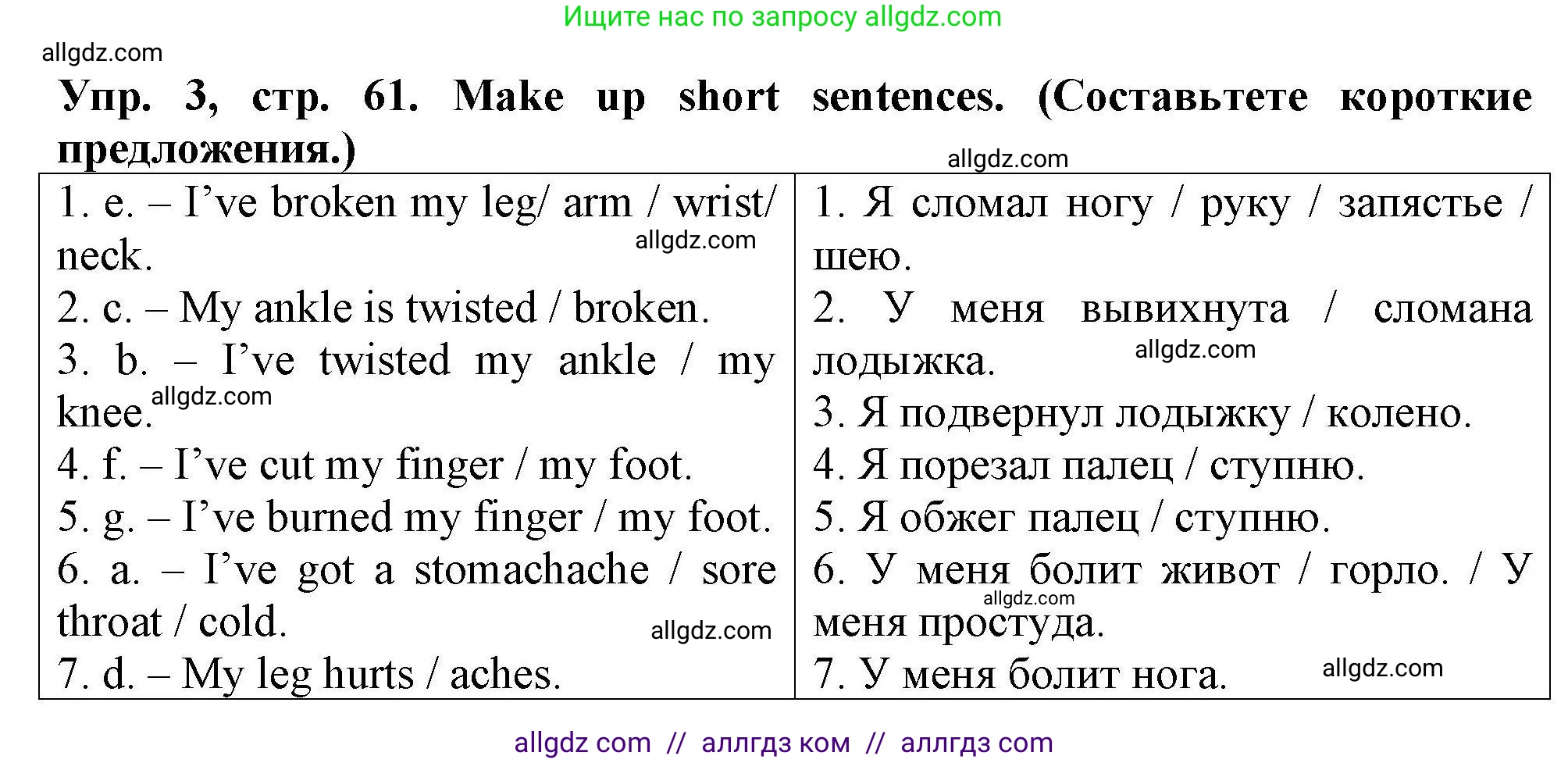 Английский язык (english), 5 класс Тренировочные упражнения в формате ОГЭ (ГИА), авторы: Комиссаров Константин Вячеславович, Кирдяева Ольга Ивановна, издательство Просвещение, Москва, 2023, белого цвета, страница 61, номер 3, Решение