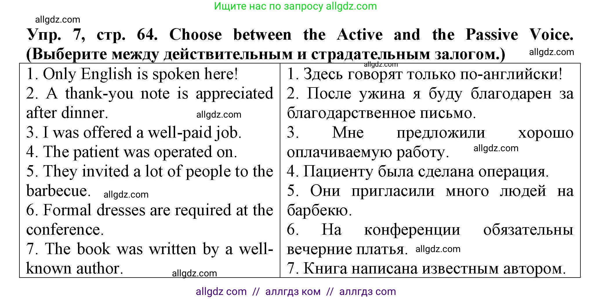 Английский язык (english), 5 класс Тренировочные упражнения в формате ОГЭ (ГИА), авторы: Комиссаров Константин Вячеславович, Кирдяева Ольга Ивановна, издательство Просвещение, Москва, 2023, белого цвета, страница 64, номер 7, Решение