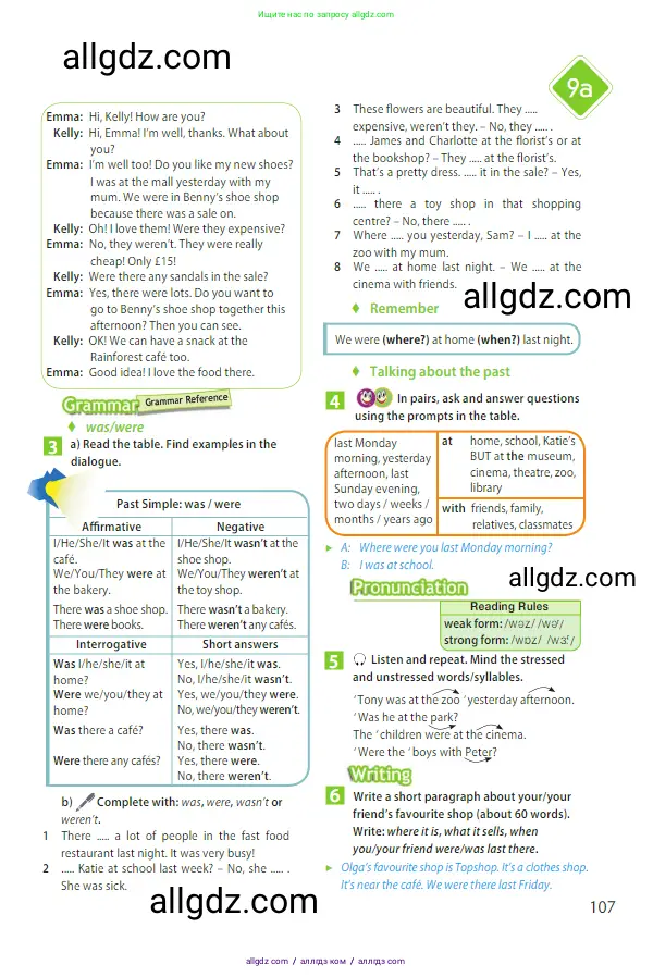 Английский язык (english), 5 класс Учебник (Student's book), авторы: Ваулина Юлия Евгеньевна (Vaulina Julia), Дули Дженни (Dooley Jenny), Подоляко Ольга Евгеньевна (Podolyako Olga), Эванс Вирджиния (Evans Virginia), издательство Просвещение, Москва, 2023, жёлтого цвета, страница 107