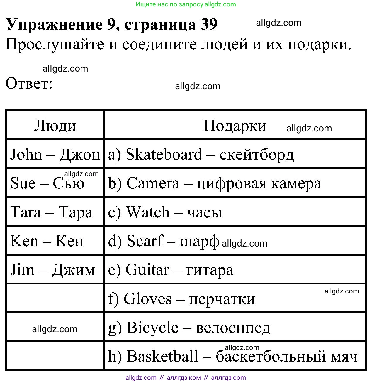 Английский язык (english), 5 класс Учебник (Student's book), авторы: Ваулина Юлия Евгеньевна (Vaulina Julia), Дули Дженни (Dooley Jenny), Подоляко Ольга Евгеньевна (Podolyako Olga), Эванс Вирджиния (Evans Virginia), издательство Просвещение, Москва, 2023, жёлтого цвета, страница 39, номер 9, Решение 1 (2023-2027)