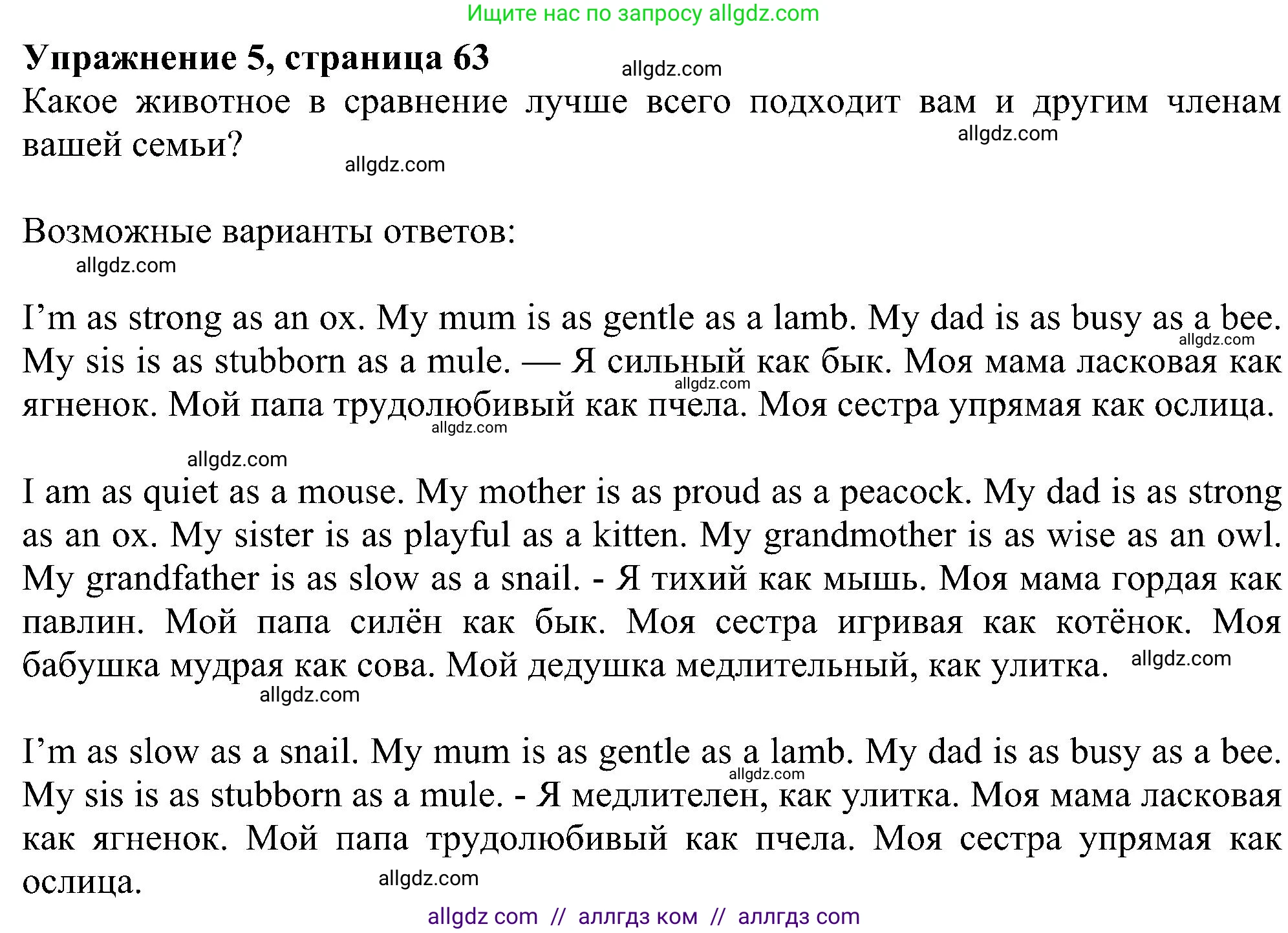 Английский язык (english), 5 класс Учебник (Student's book), авторы: Ваулина Юлия Евгеньевна (Vaulina Julia), Дули Дженни (Dooley Jenny), Подоляко Ольга Евгеньевна (Podolyako Olga), Эванс Вирджиния (Evans Virginia), издательство Просвещение, Москва, 2023, жёлтого цвета, страница 63, номер 5, Решение 1 (2023-2027)
