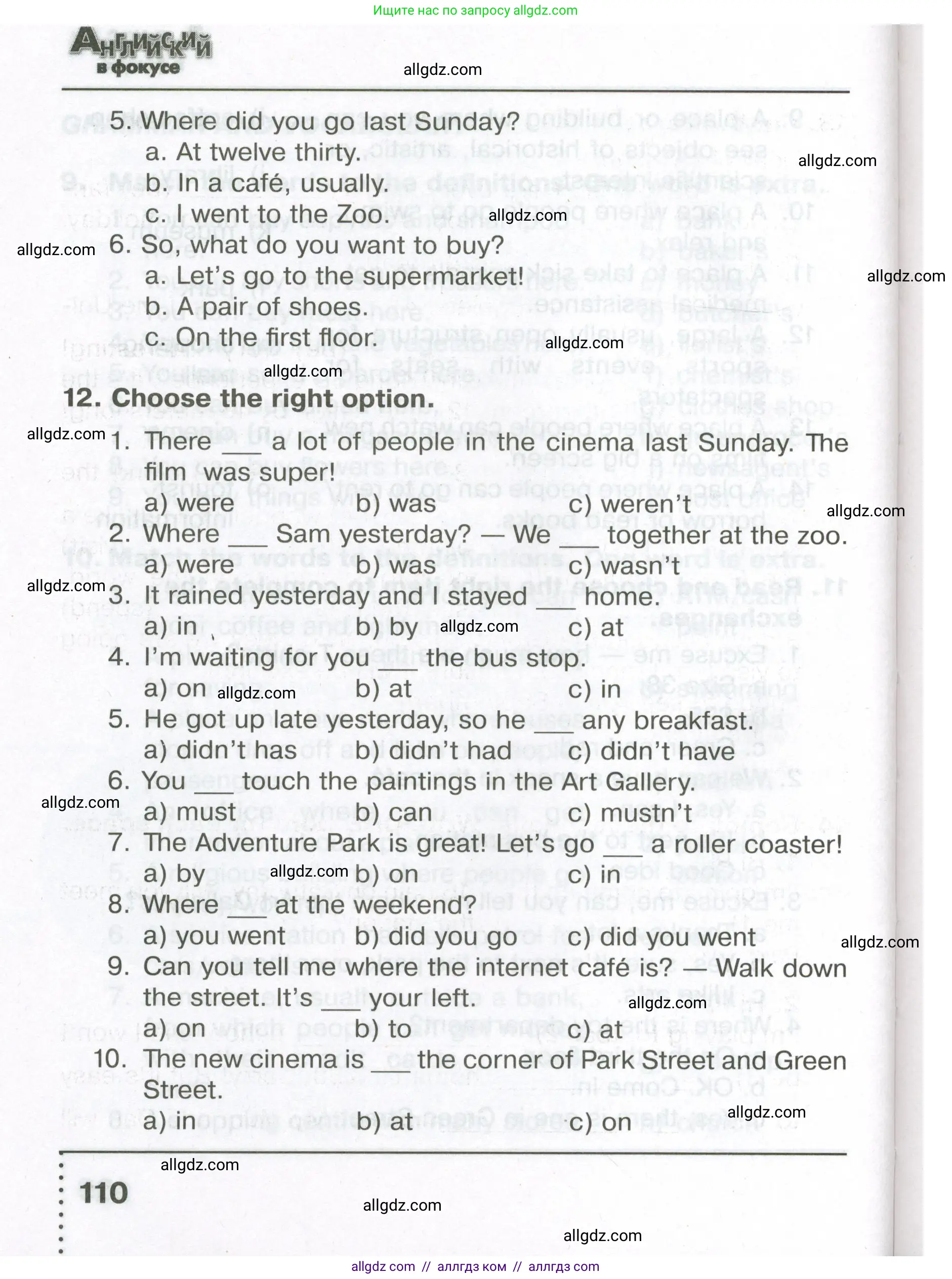 Английский язык (english), 5 класс Тренировочные упражнения в формате ОГЭ (ГИА), авторы: Ваулина Юлия Евгеньевна (Vaulina Julia), Подоляко Ольга Евгеньевна (Podolyako Olga), издательство Просвещение, Москва, 2023, оранжевого цвета, страница 110