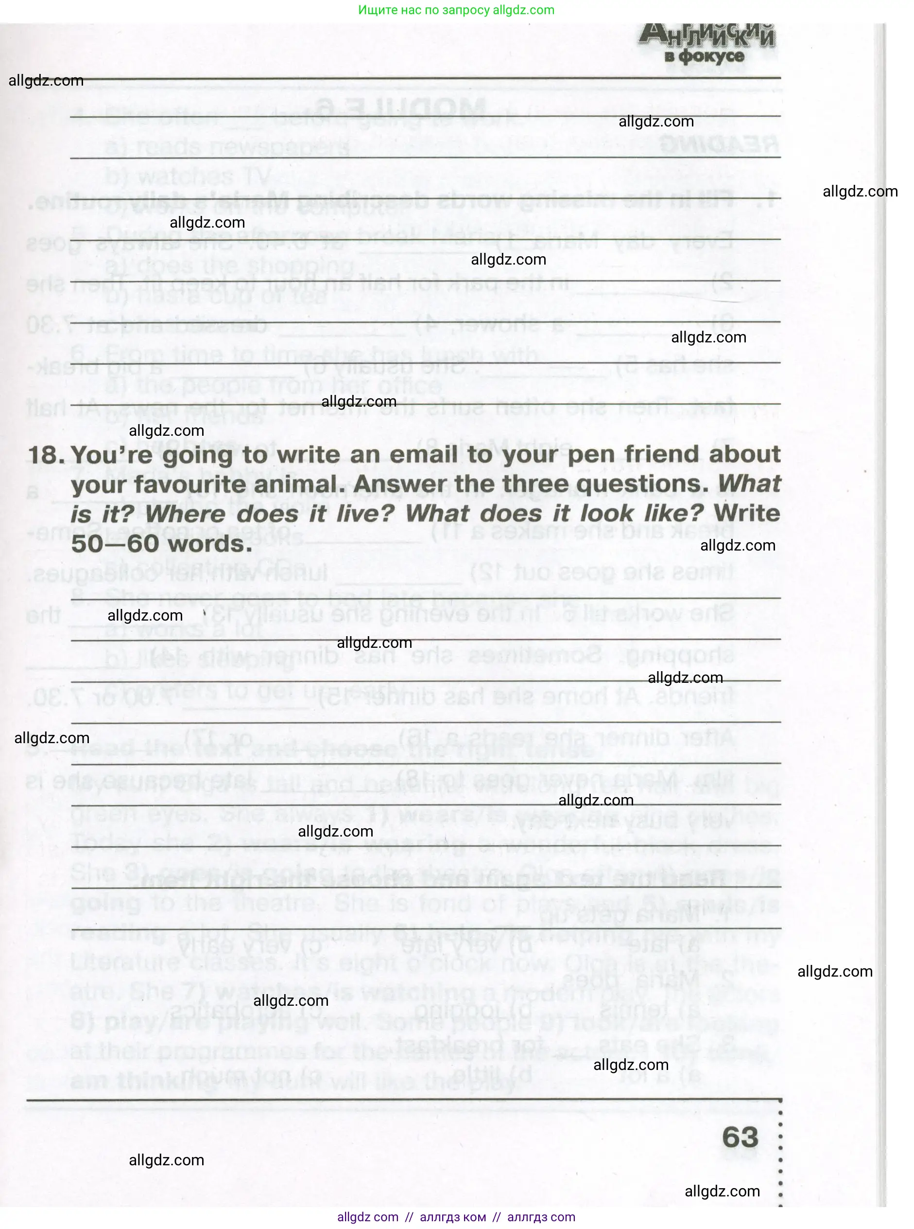 Английский язык (english), 5 класс Тренировочные упражнения в формате ОГЭ (ГИА), авторы: Ваулина Юлия Евгеньевна (Vaulina Julia), Подоляко Ольга Евгеньевна (Podolyako Olga), издательство Просвещение, Москва, 2023, оранжевого цвета, страница 63