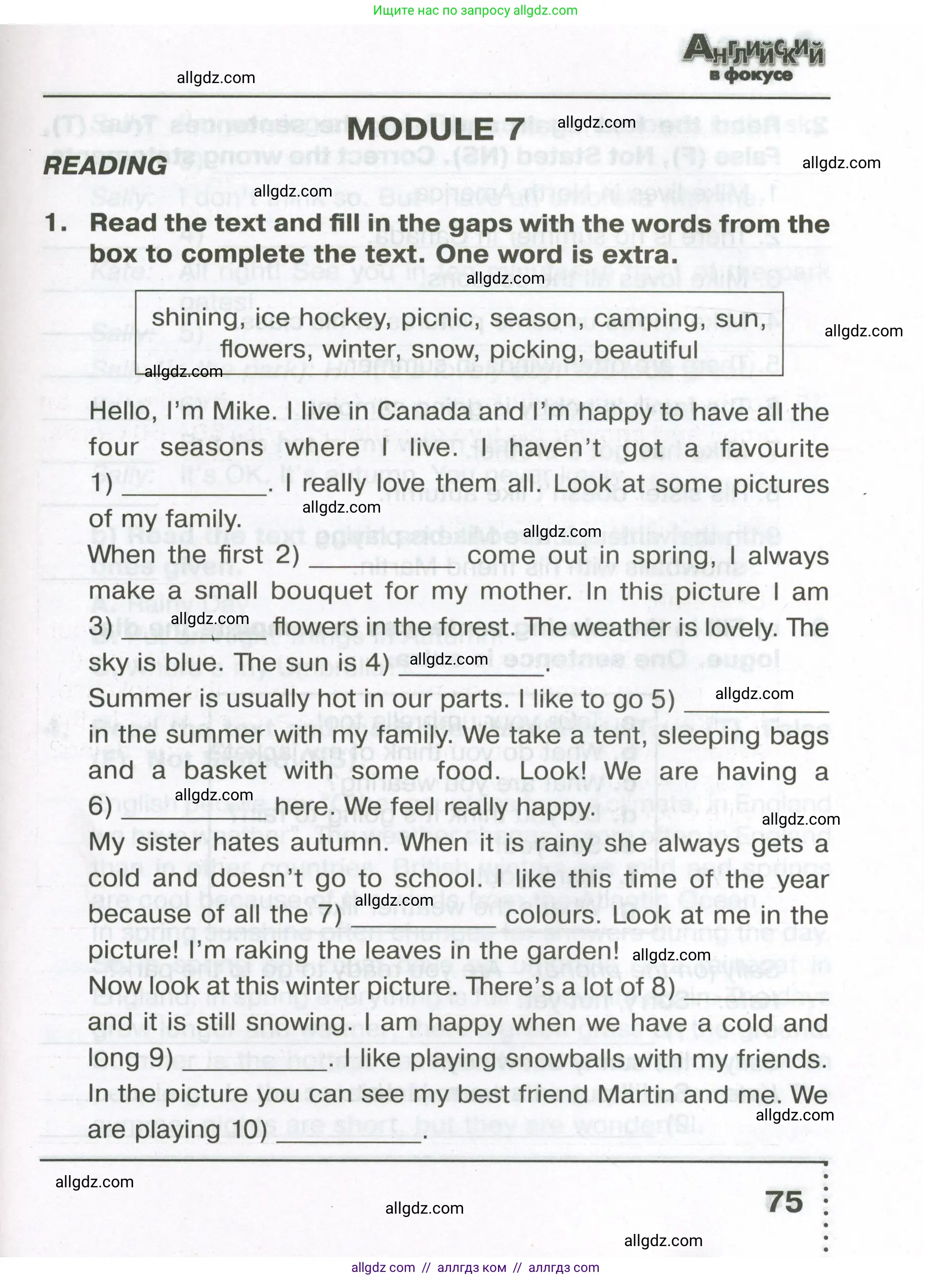 Английский язык (english), 5 класс Тренировочные упражнения в формате ОГЭ (ГИА), авторы: Ваулина Юлия Евгеньевна (Vaulina Julia), Подоляко Ольга Евгеньевна (Podolyako Olga), издательство Просвещение, Москва, 2023, оранжевого цвета, страница 75