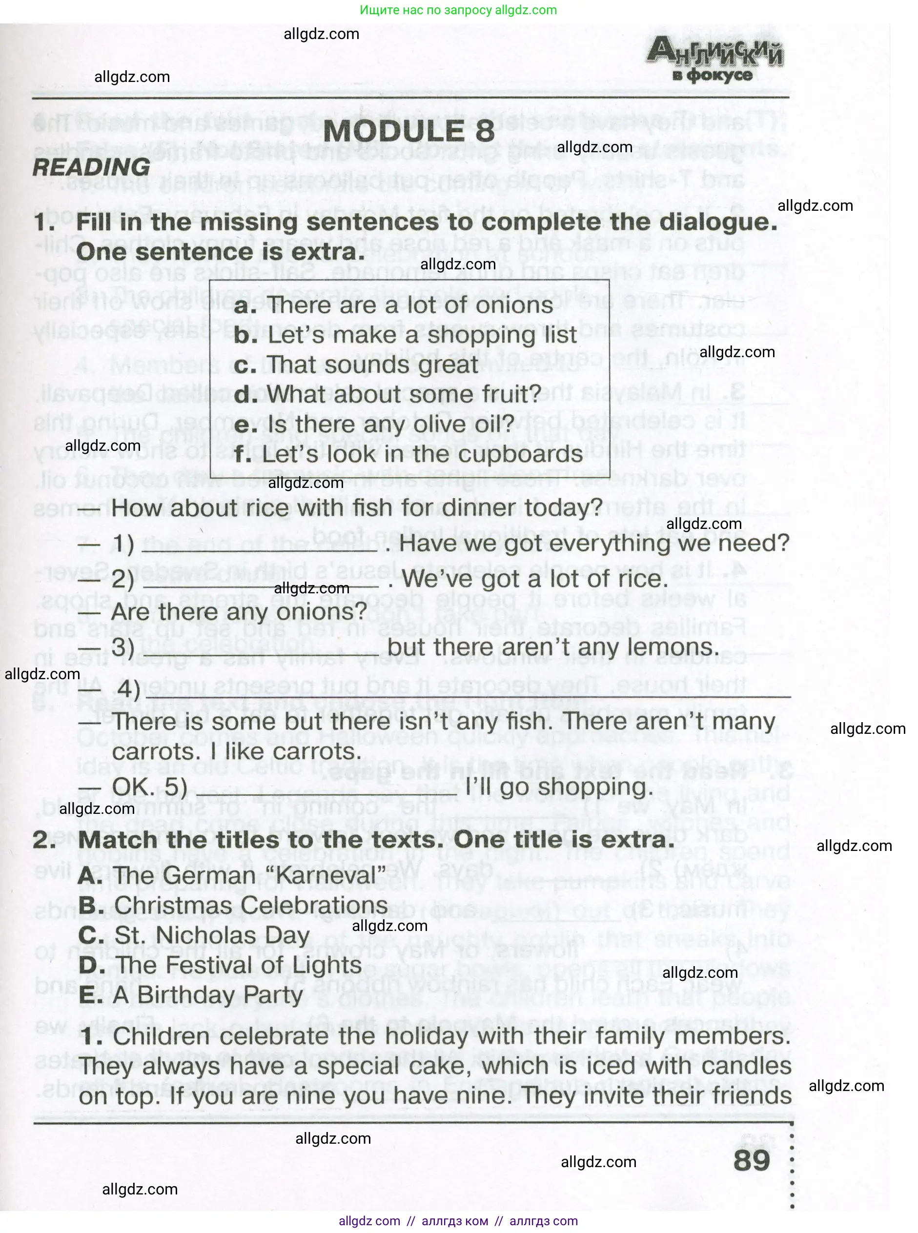 Английский язык (english), 5 класс Тренировочные упражнения в формате ОГЭ (ГИА), авторы: Ваулина Юлия Евгеньевна (Vaulina Julia), Подоляко Ольга Евгеньевна (Podolyako Olga), издательство Просвещение, Москва, 2023, оранжевого цвета, страница 89