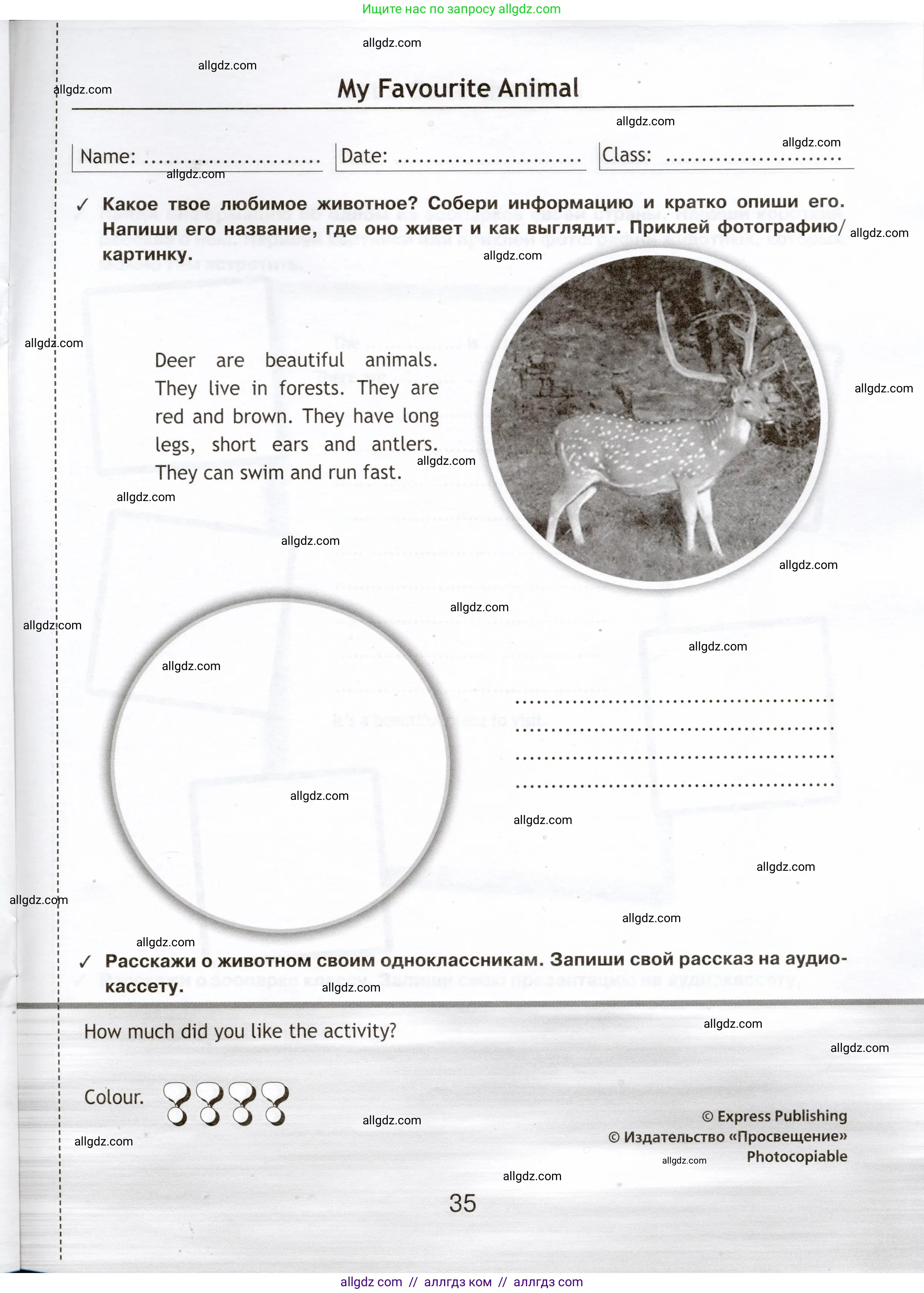 Английский язык (english), 5 класс Языковой портфель (my language portfolio), авторы: Ваулина Юлия Евгеньевна (Vaulina Julia), Дули Дженни (Dooley Jenny), Подоляко Ольга Евгеньевна (Podolyako Olga), Эванс Вирджиния (Evans Virginia), издательство Просвещение, Москва, 2011, серого цвета, страница 35