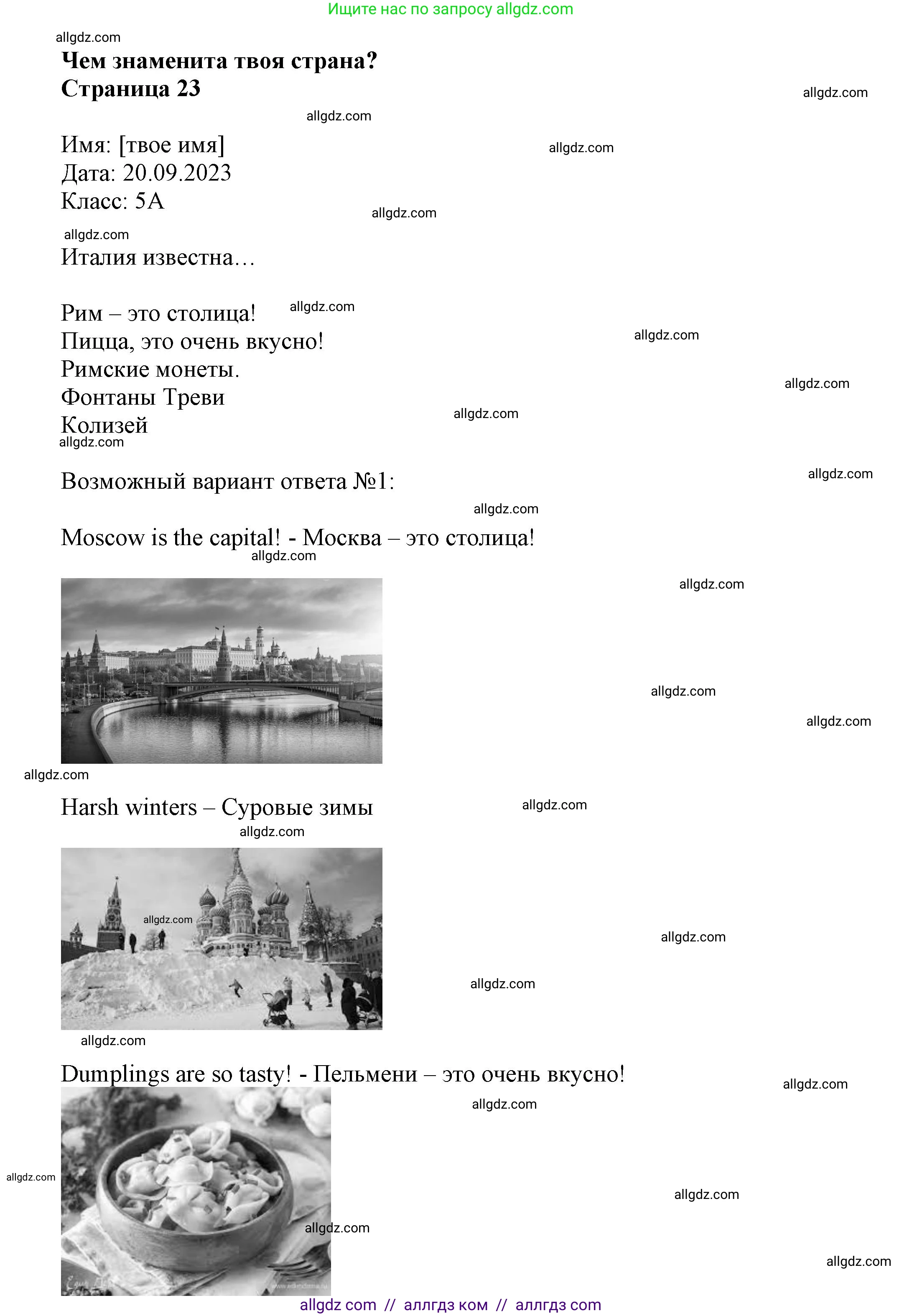 Английский язык (english), 5 класс Языковой портфель (my language portfolio), авторы: Ваулина Юлия Евгеньевна (Vaulina Julia), Дули Дженни (Dooley Jenny), Подоляко Ольга Евгеньевна (Podolyako Olga), Эванс Вирджиния (Evans Virginia), издательство Просвещение, Москва, 2011, серого цвета, страница 23, Решение