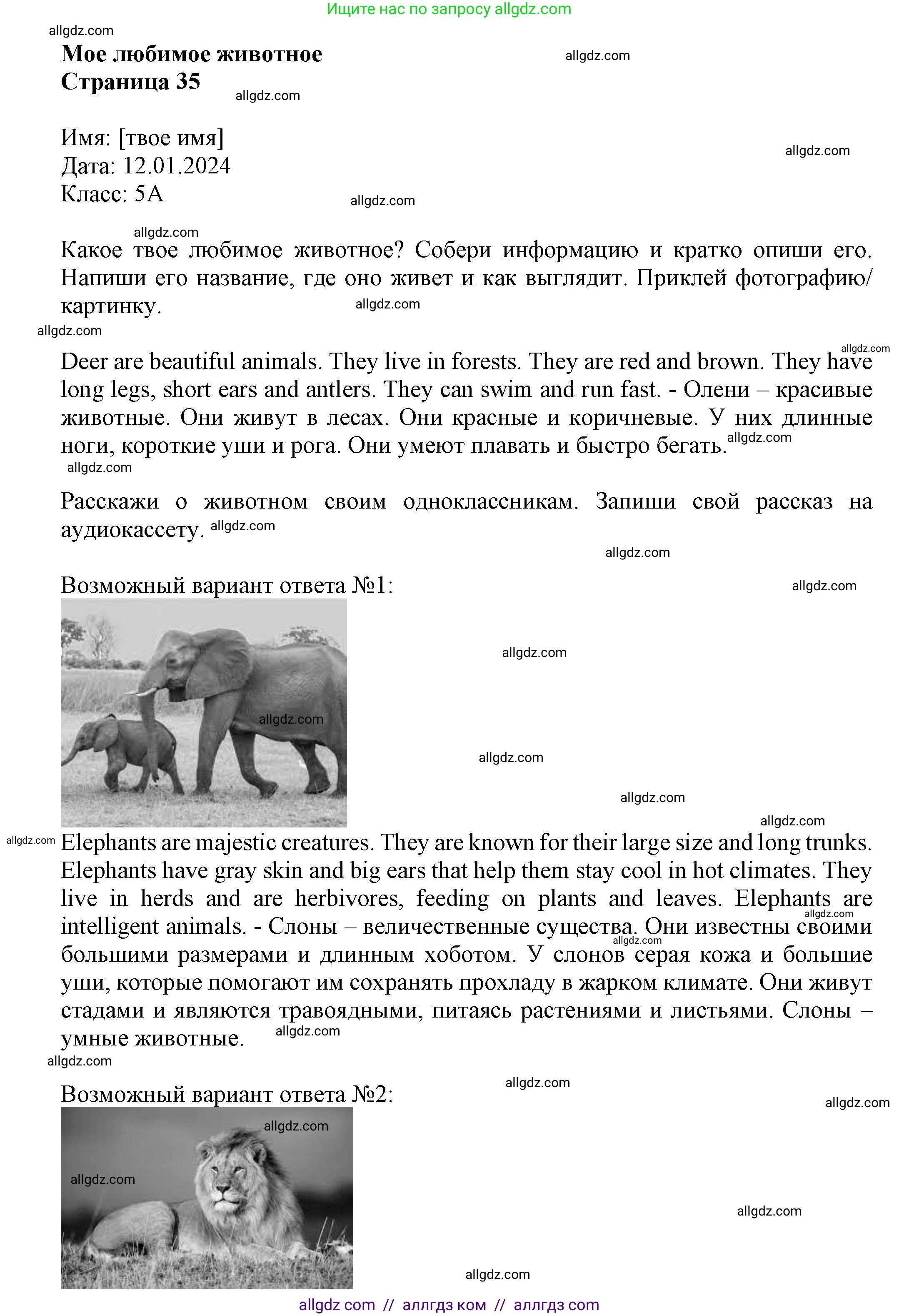 Английский язык (english), 5 класс Языковой портфель (my language portfolio), авторы: Ваулина Юлия Евгеньевна (Vaulina Julia), Дули Дженни (Dooley Jenny), Подоляко Ольга Евгеньевна (Podolyako Olga), Эванс Вирджиния (Evans Virginia), издательство Просвещение, Москва, 2011, серого цвета, страница 35, Решение