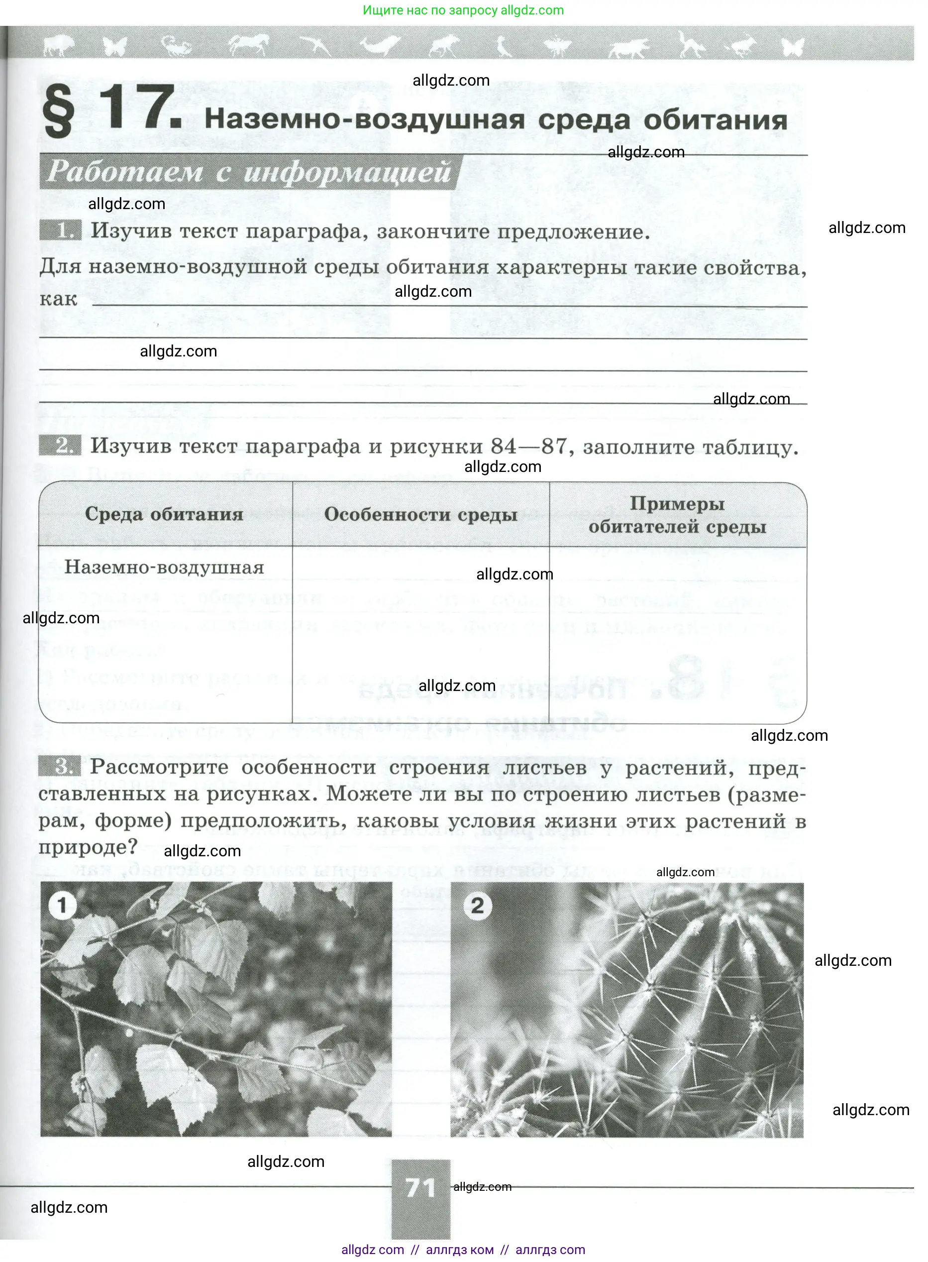 Биология, 5 класс рабочая тетрадь, авторы: Пасечник Владимир Васильевич, Суматохин Сергей Витальевич, Швецов Глеб Геннадьевич, Гапонюк Зоя Георгиевна, Косарькова Марина Викторовна, издательство Просвещение, Москва, 2023, оранжевого цвета, страница 71