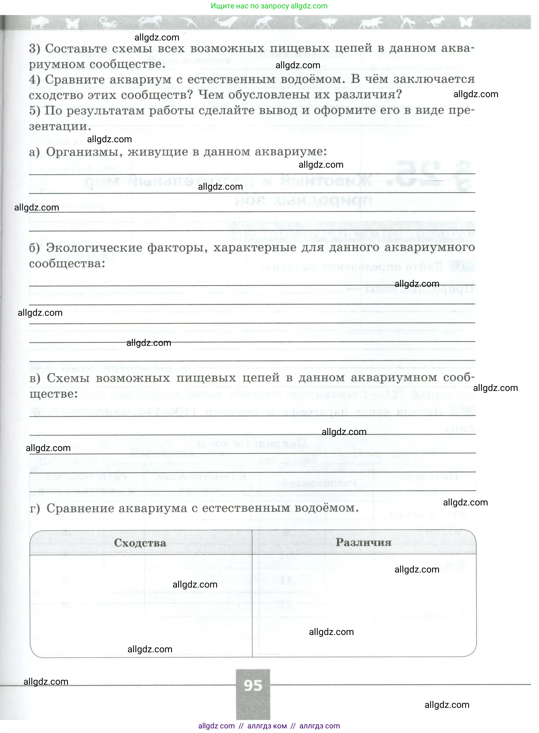 Биология, 5 класс рабочая тетрадь, авторы: Пасечник Владимир Васильевич, Суматохин Сергей Витальевич, Швецов Глеб Геннадьевич, Гапонюк Зоя Георгиевна, Косарькова Марина Викторовна, издательство Просвещение, Москва, 2023, оранжевого цвета, страница 95