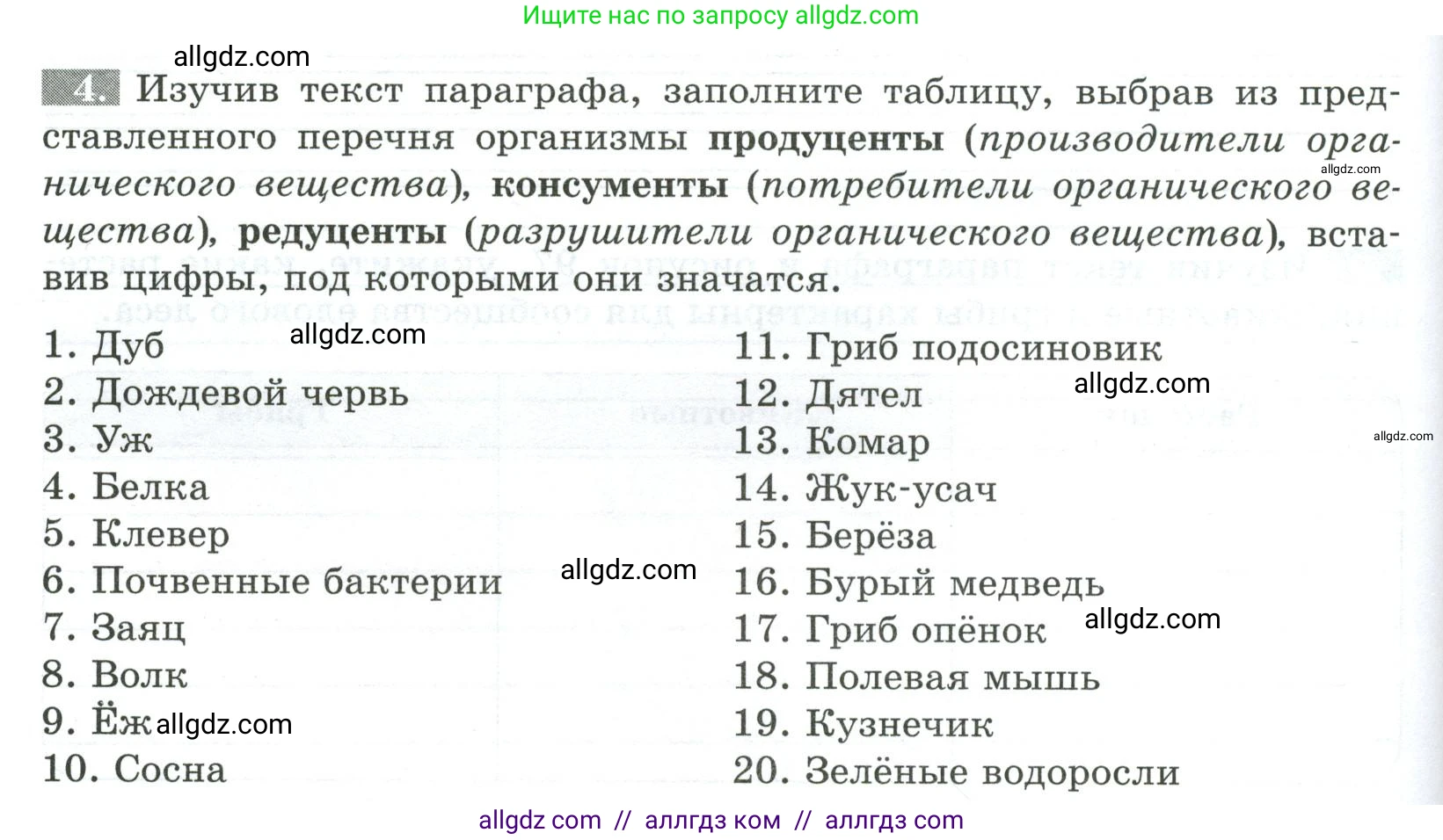 Биология, 5 класс рабочая тетрадь, авторы: Пасечник Владимир Васильевич, Суматохин Сергей Витальевич, Швецов Глеб Геннадьевич, Гапонюк Зоя Георгиевна, Косарькова Марина Викторовна, издательство Просвещение, Москва, 2023, оранжевого цвета, страница 88, номер 4, Условие